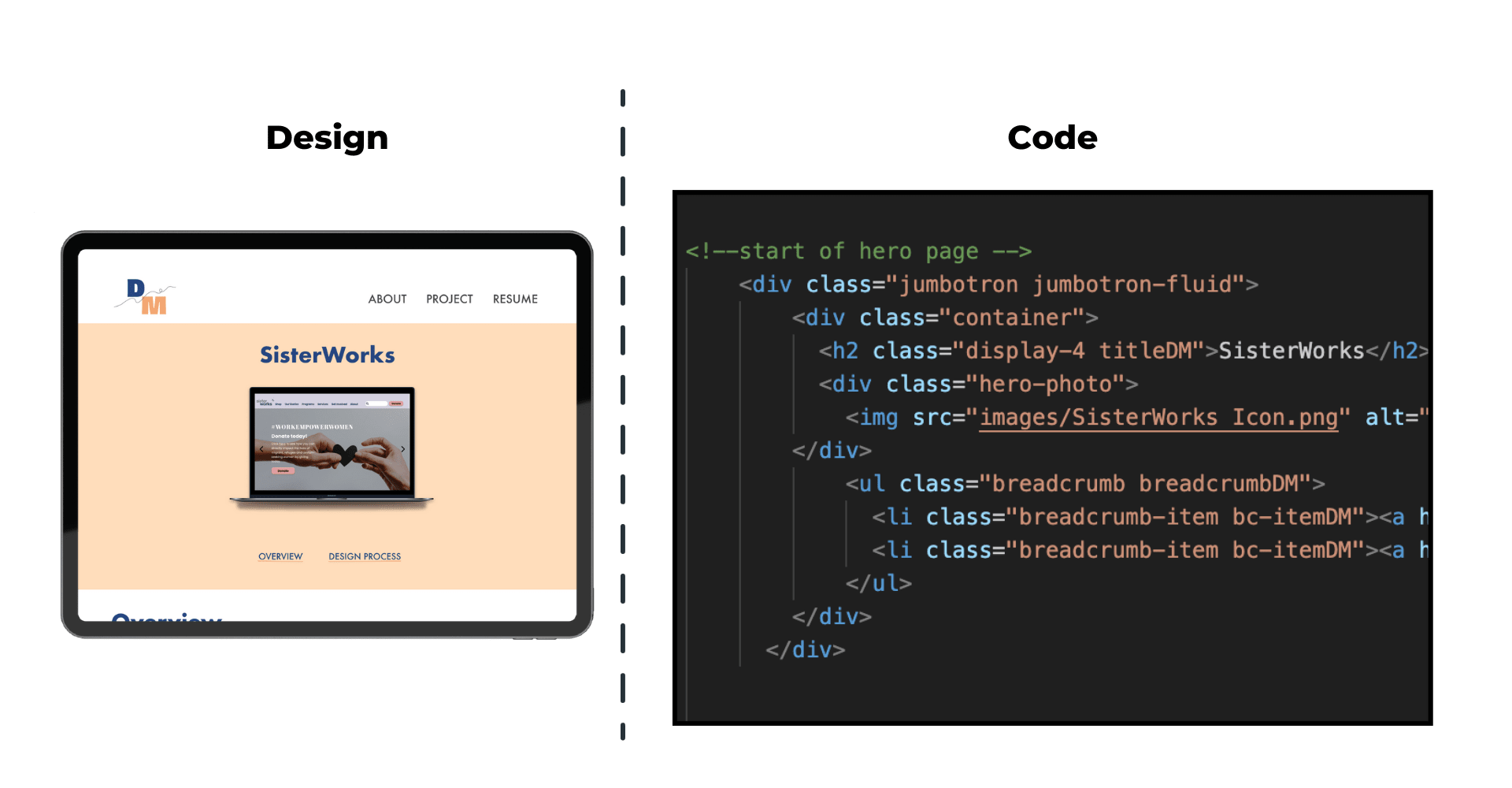 Used jumbotron and breadcrumb bootstrap for my hero photo