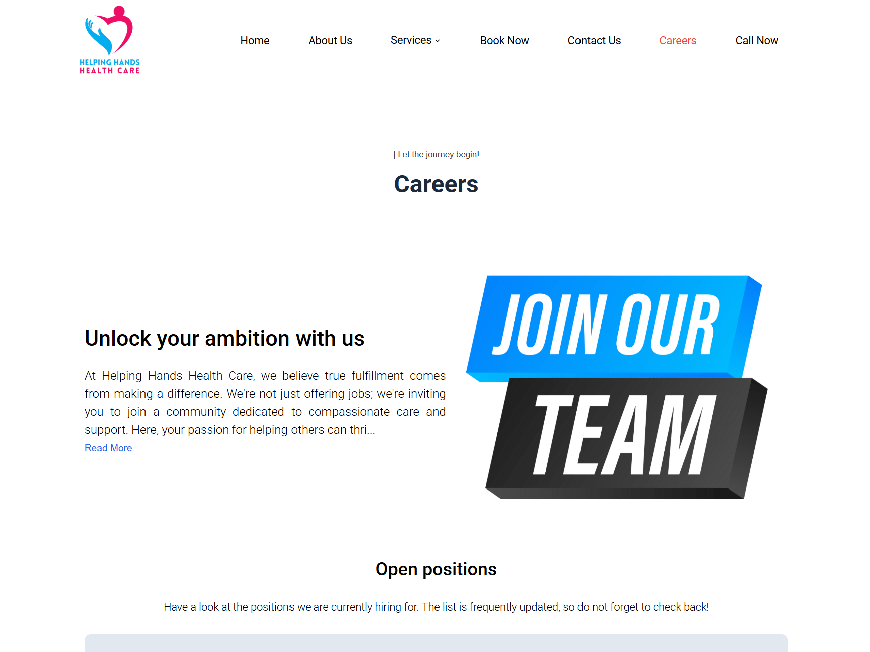 Careers Page - Copyright © 2025 - Helping Hands Health Care Ltd