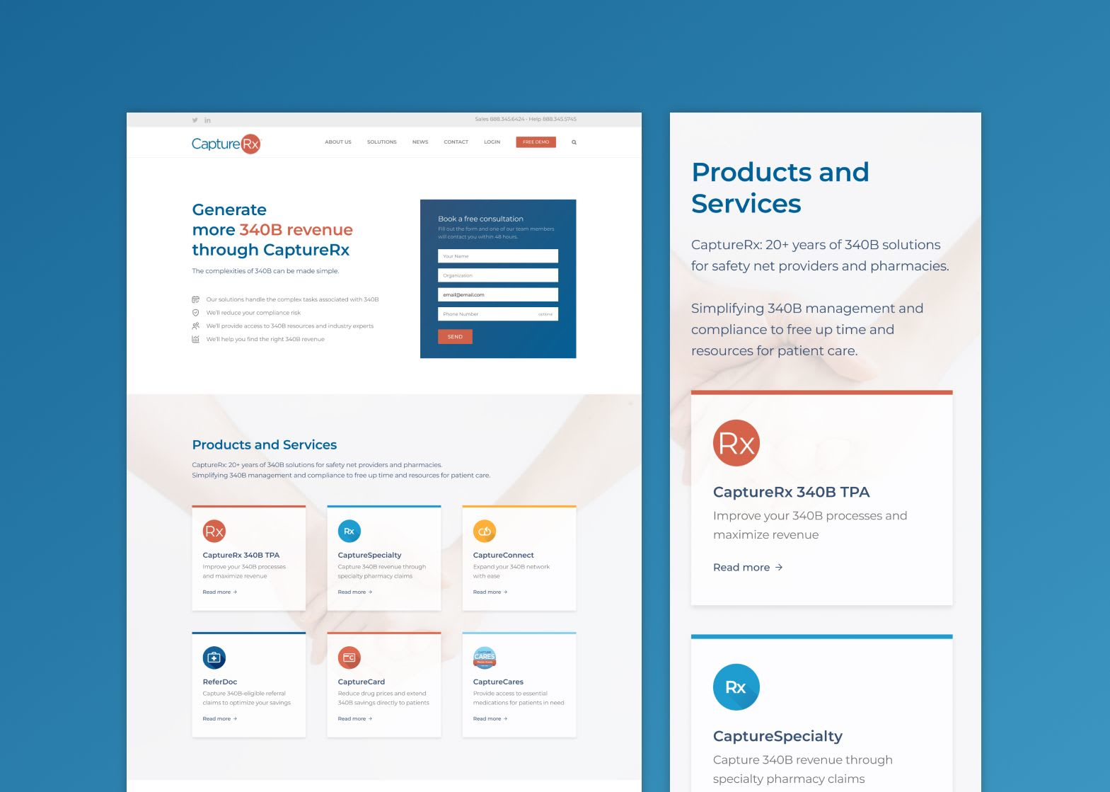 New design, desktop and mobile versions