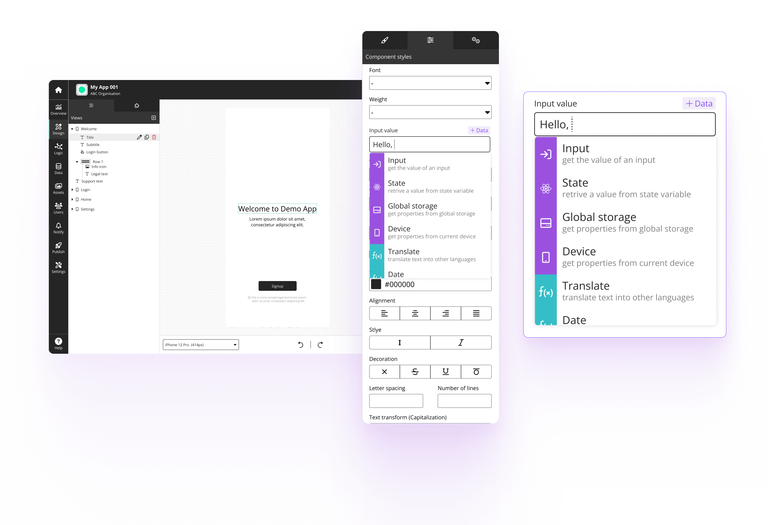 Appspotr’s UI builder & it’s syntax builder