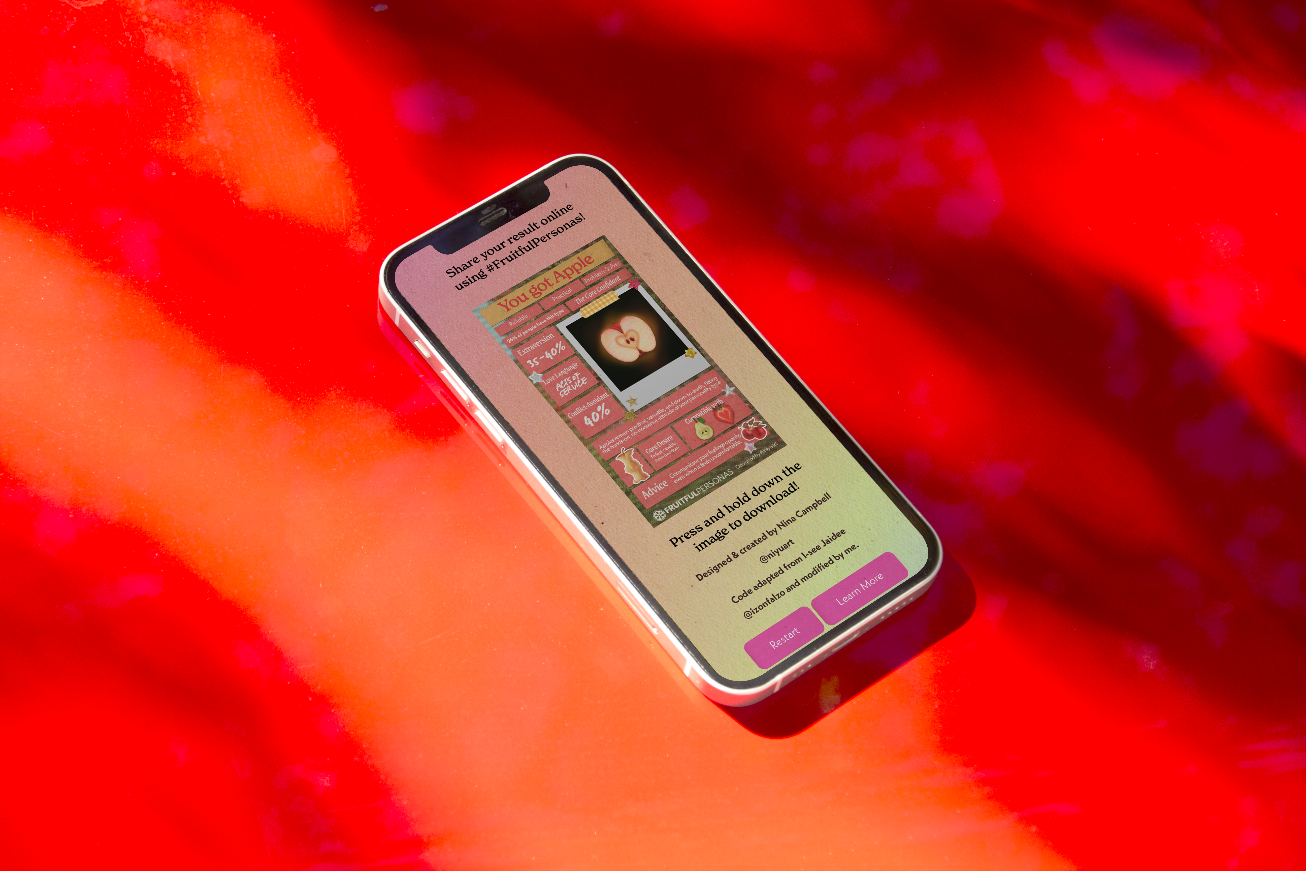 After taking the short quiz, users will get a persona based on their answers that they can save and share.