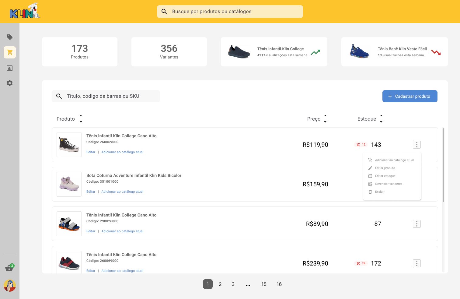 Managing all the products