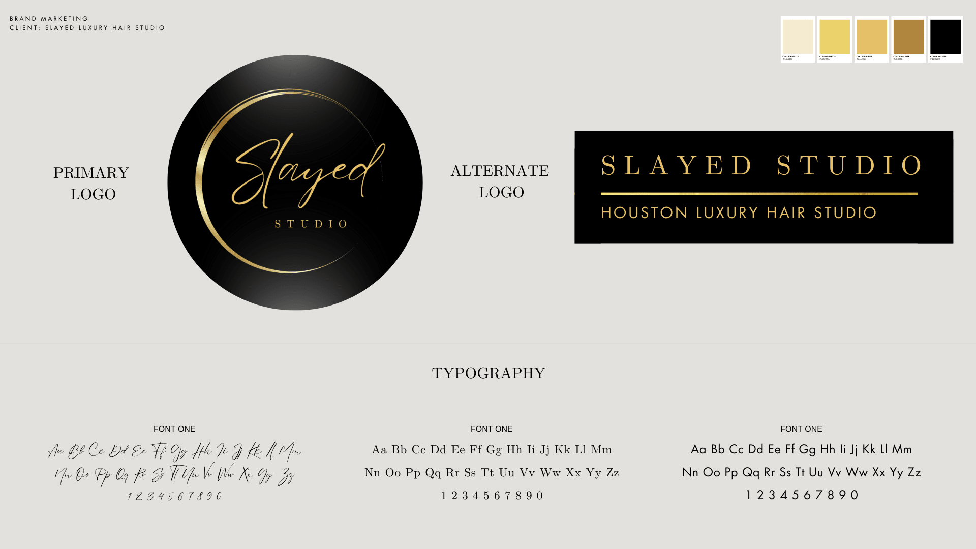 Brand Logo, Palette, Typography