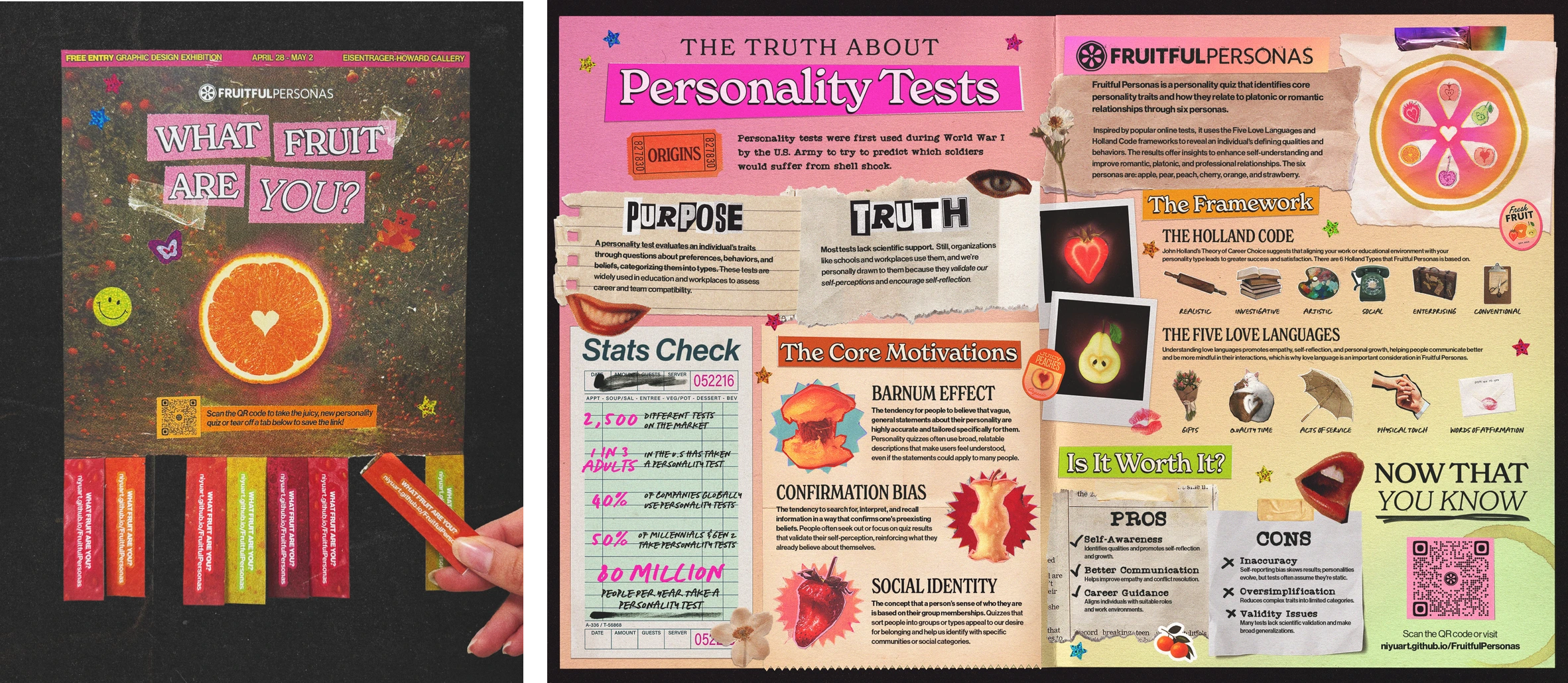 I designed a tear-away flyer to help promote the quiz as well as an infographic to help summarize my research.