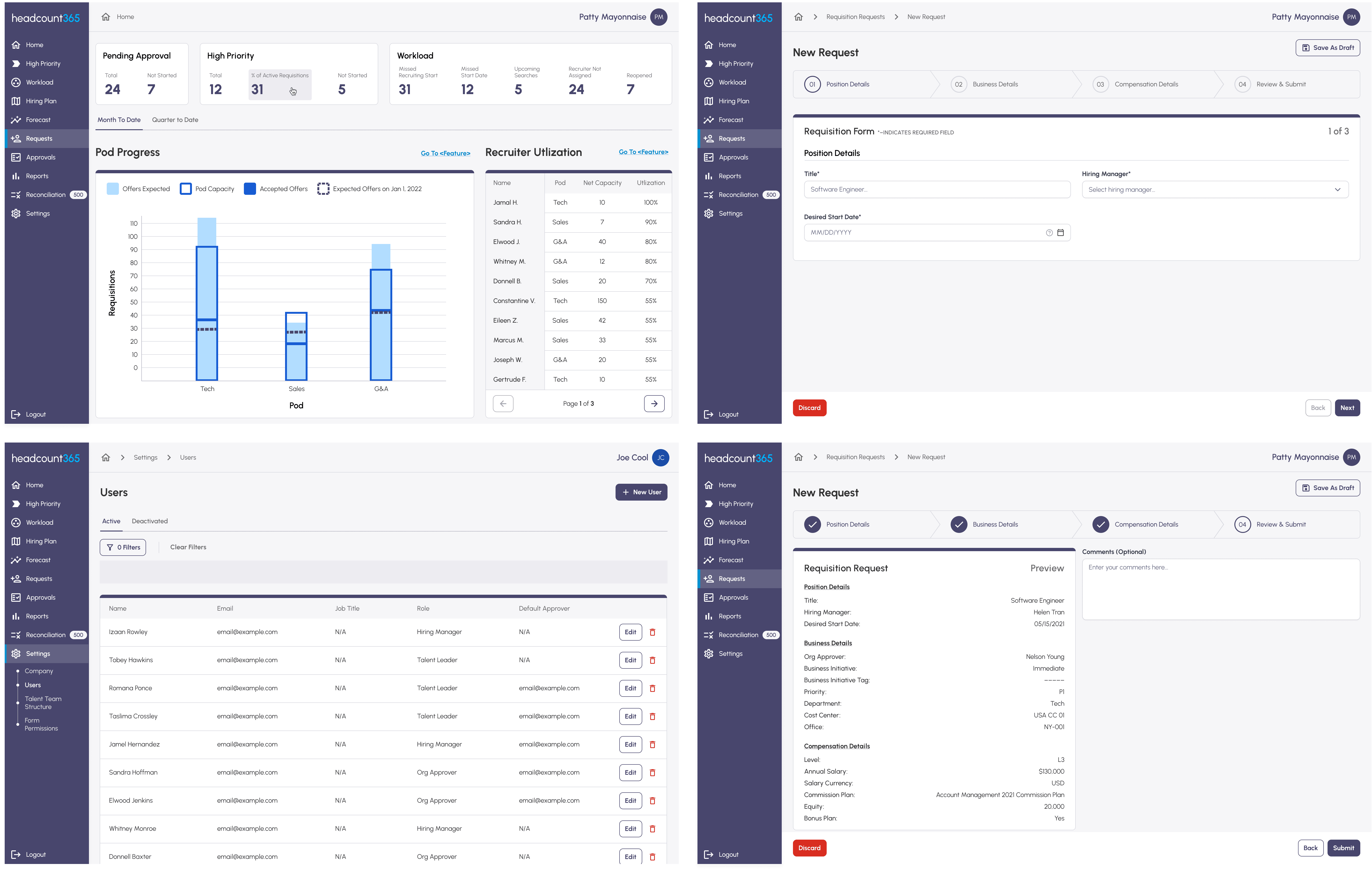More "final" UI screens from contract extension.