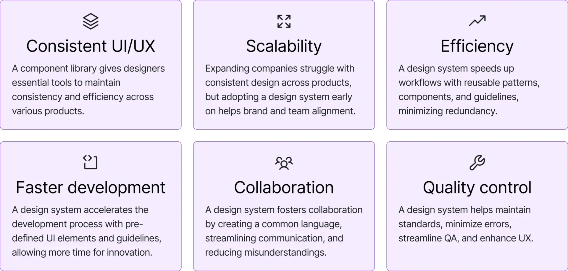 Design System benefits.
