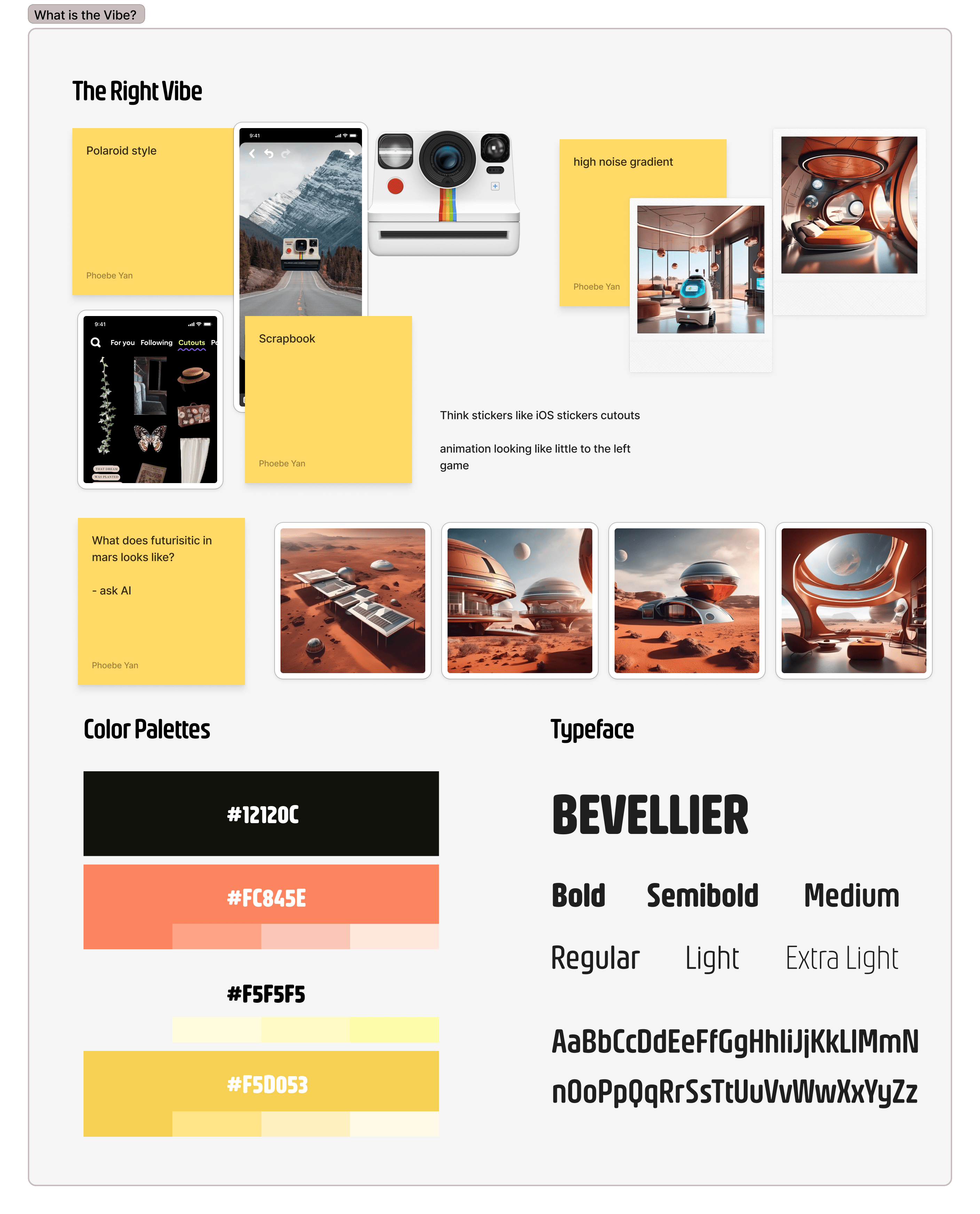 Vibe Research --> Color Palette + Typeface