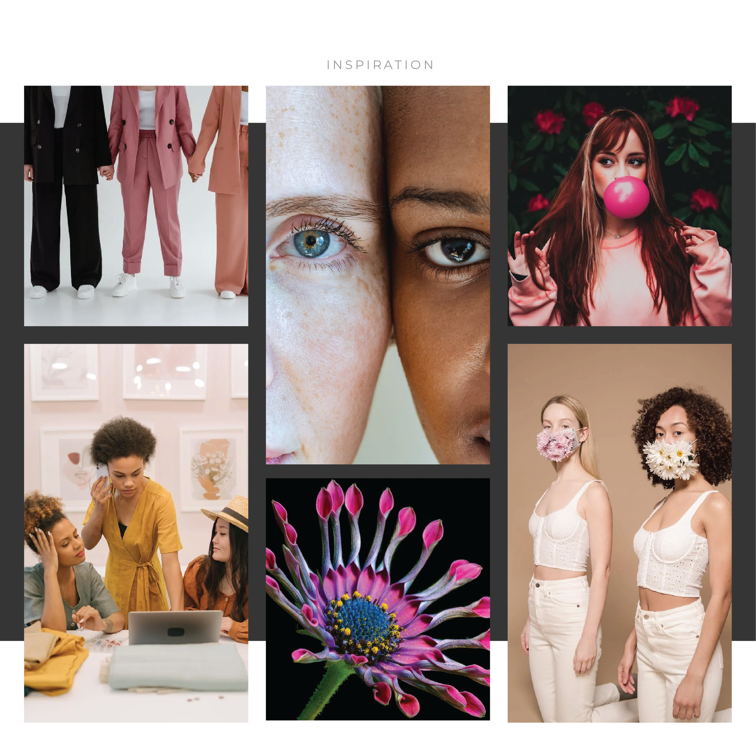 Moodboard for Consequential Flowers: a visual blueprint capturing the essence of empowerment for women leaders. Each element is chosen to inspire and resonate with the trailblazing spirit of female professionals.
