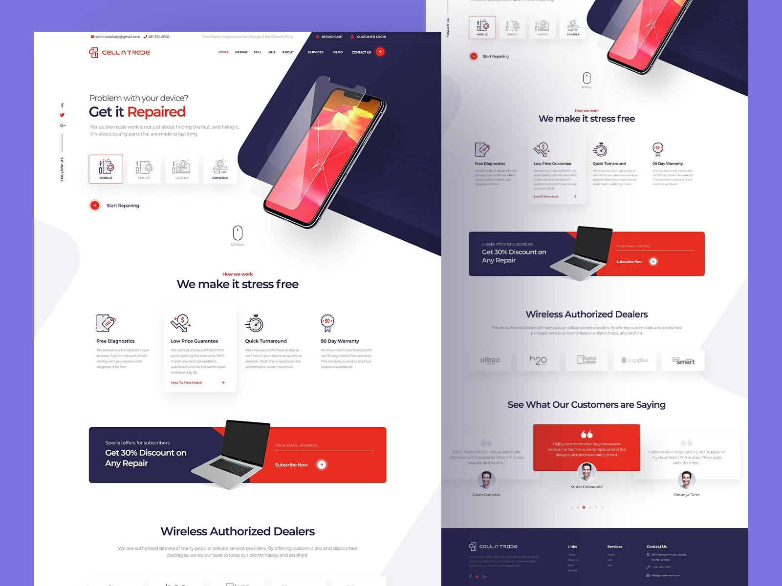 Cell n Trade web design