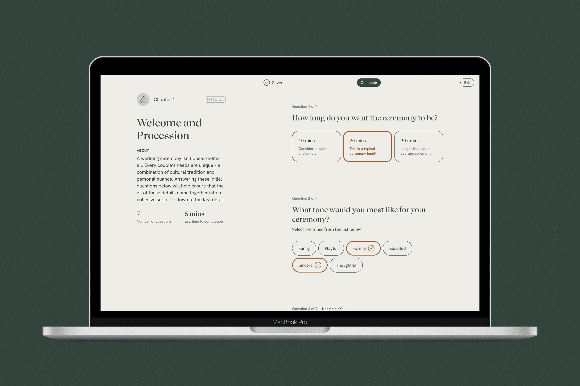 Ceremony Builder Module