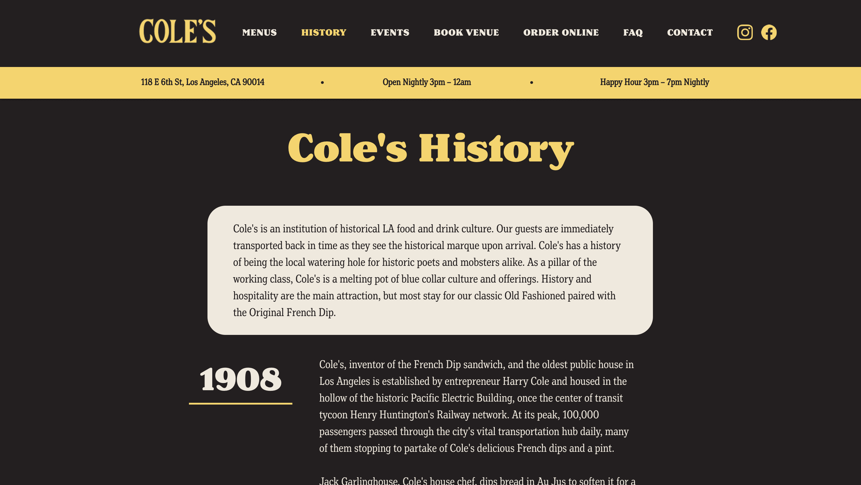 Cole's history