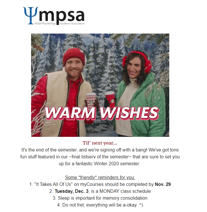 Preview of the "hook" section of the MPSA listserv