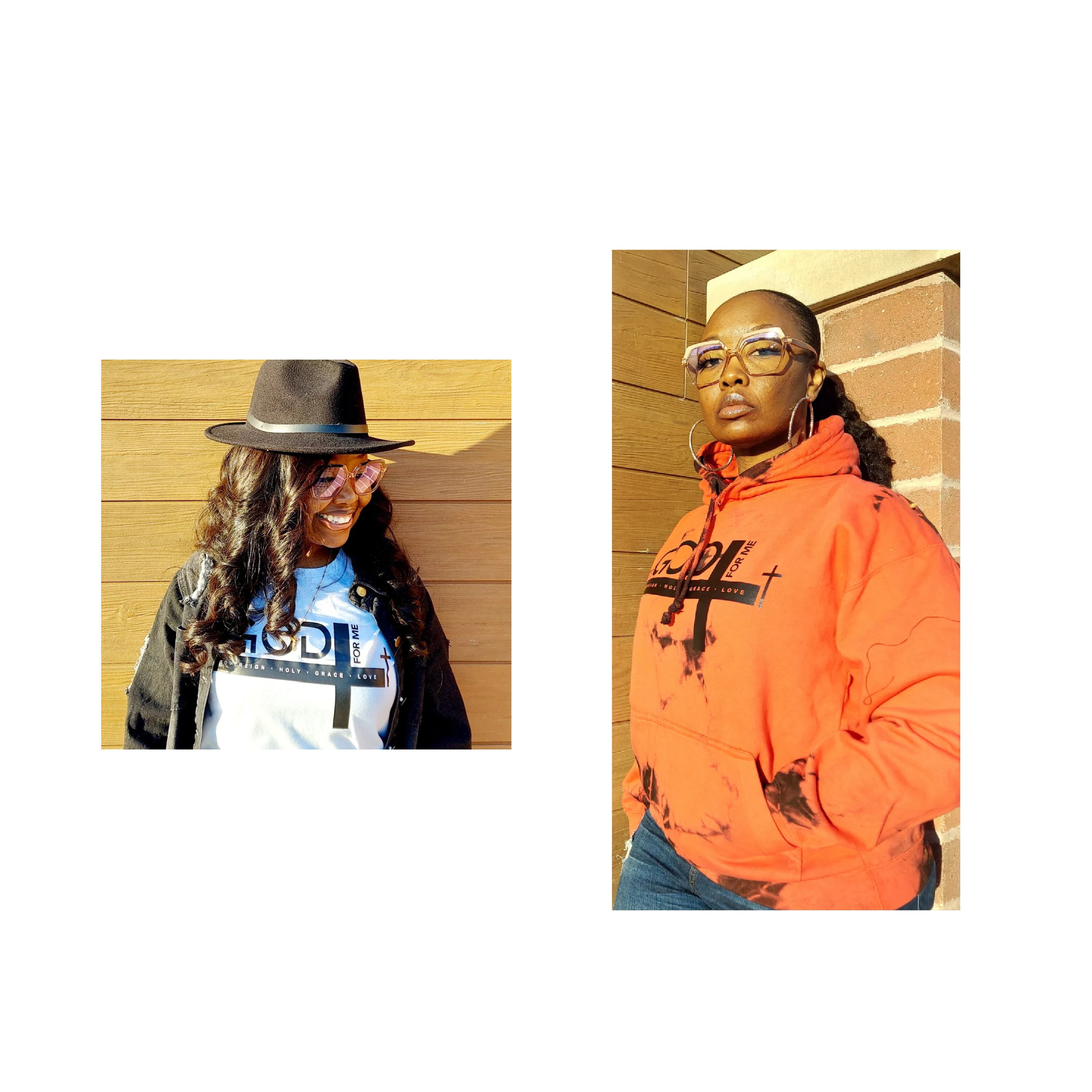 Artist's photo shoot. I like the orange hoodie shot better. It's facing the light and not creating any shadow on her face. Client like the pic w the hat, but you can see how it translate to illustration and shadow and glares don't work well with illustration. 