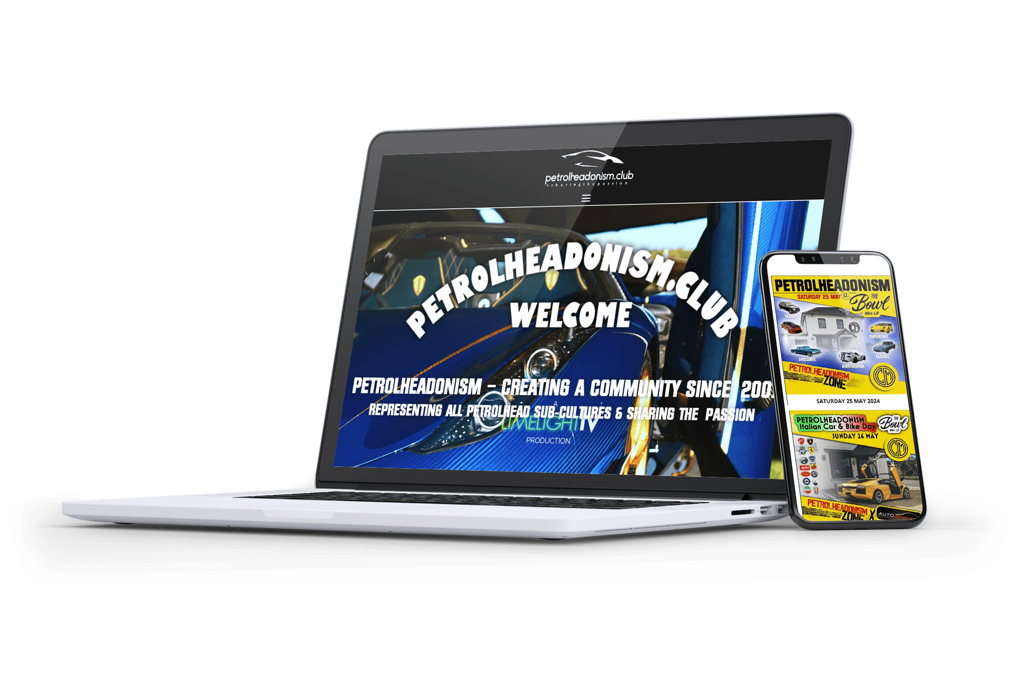 petrolheadonism.club - WordPress website with everything needed to manage high traffic volumes, event management, ticket sales and more