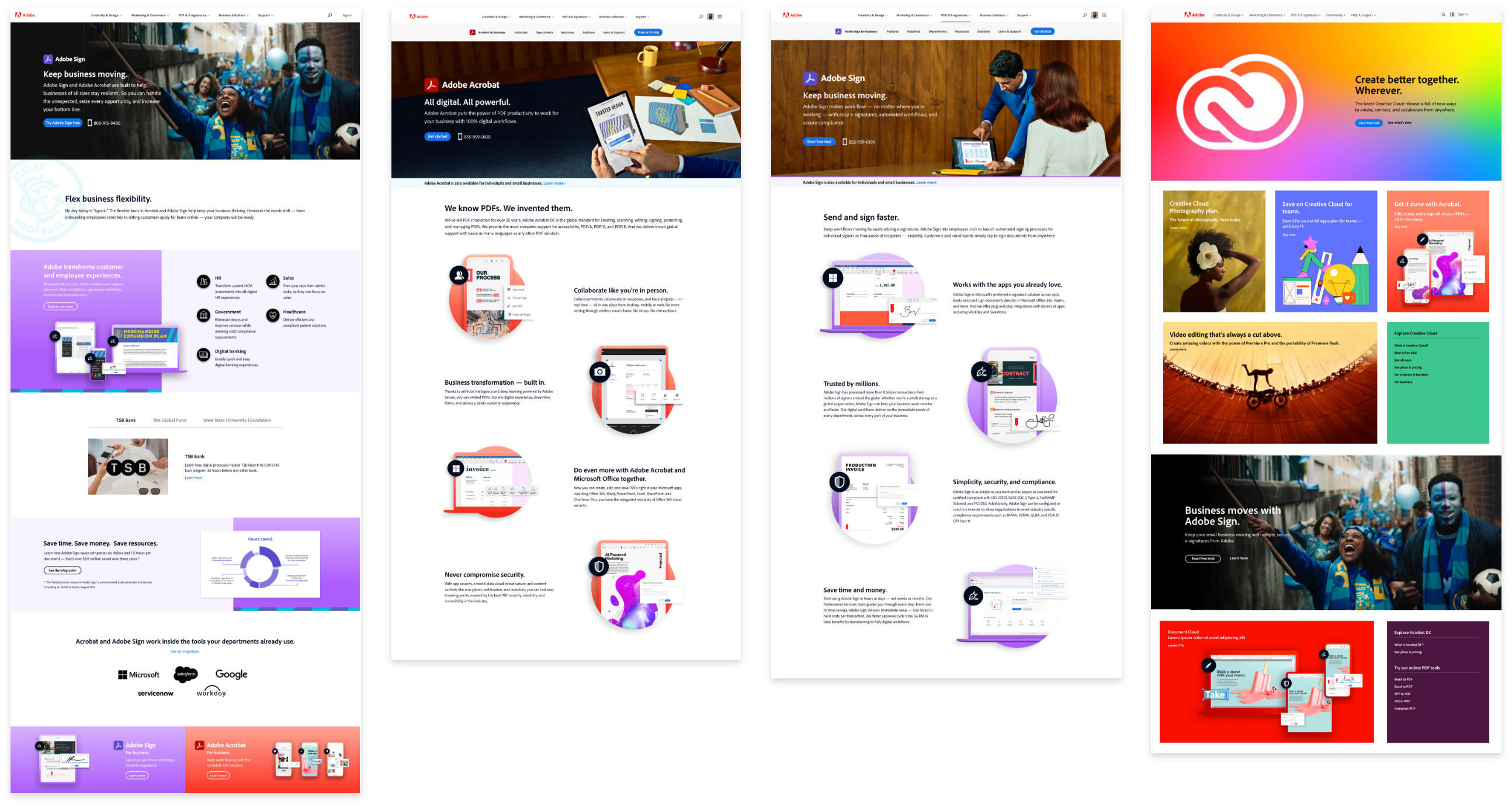 Multiple landing pages + Adobe.com takeover page