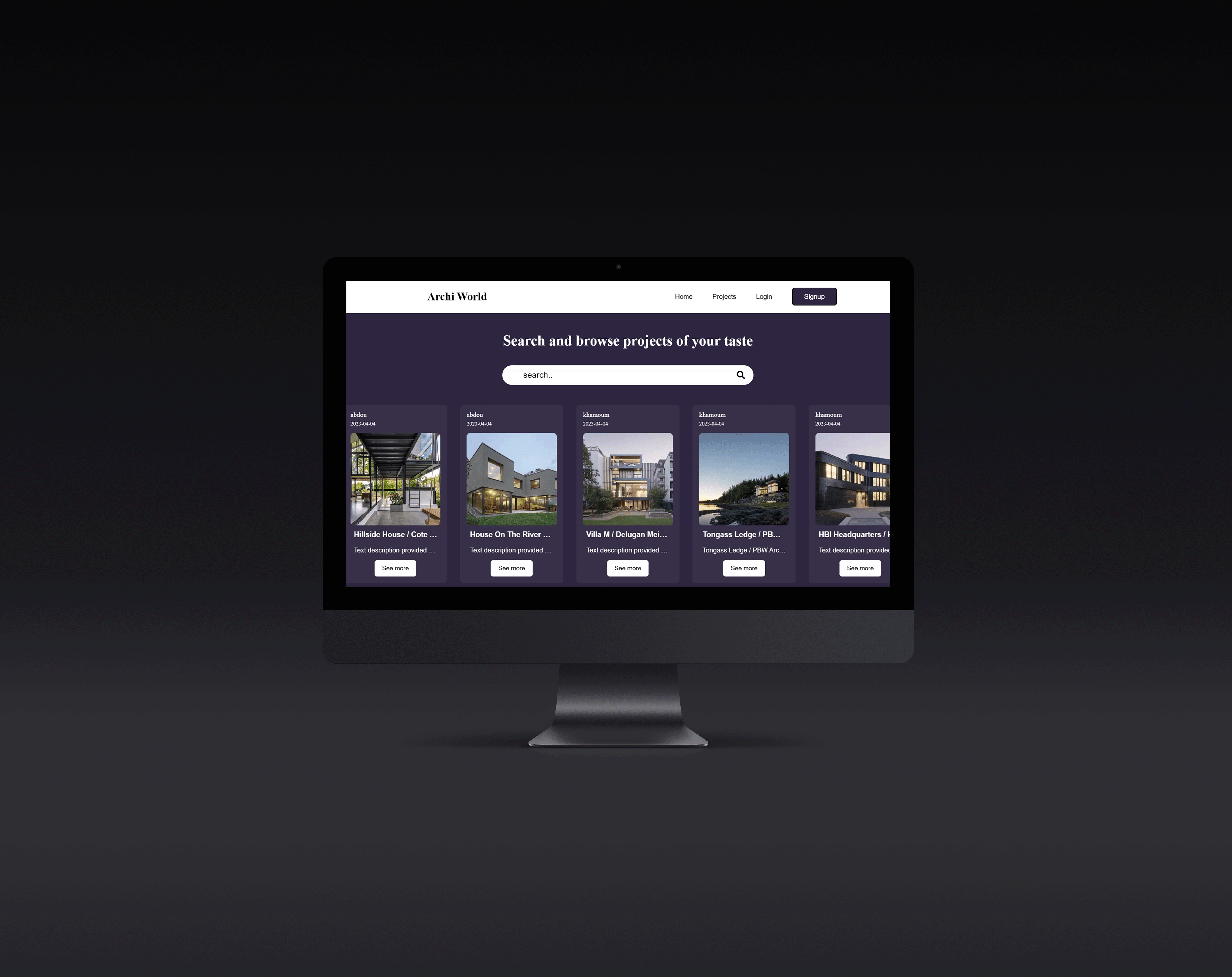 Projects Page