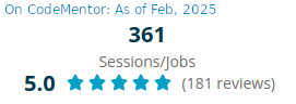 Ratings and Review Statistics from Codementor.io (Feb 2025)