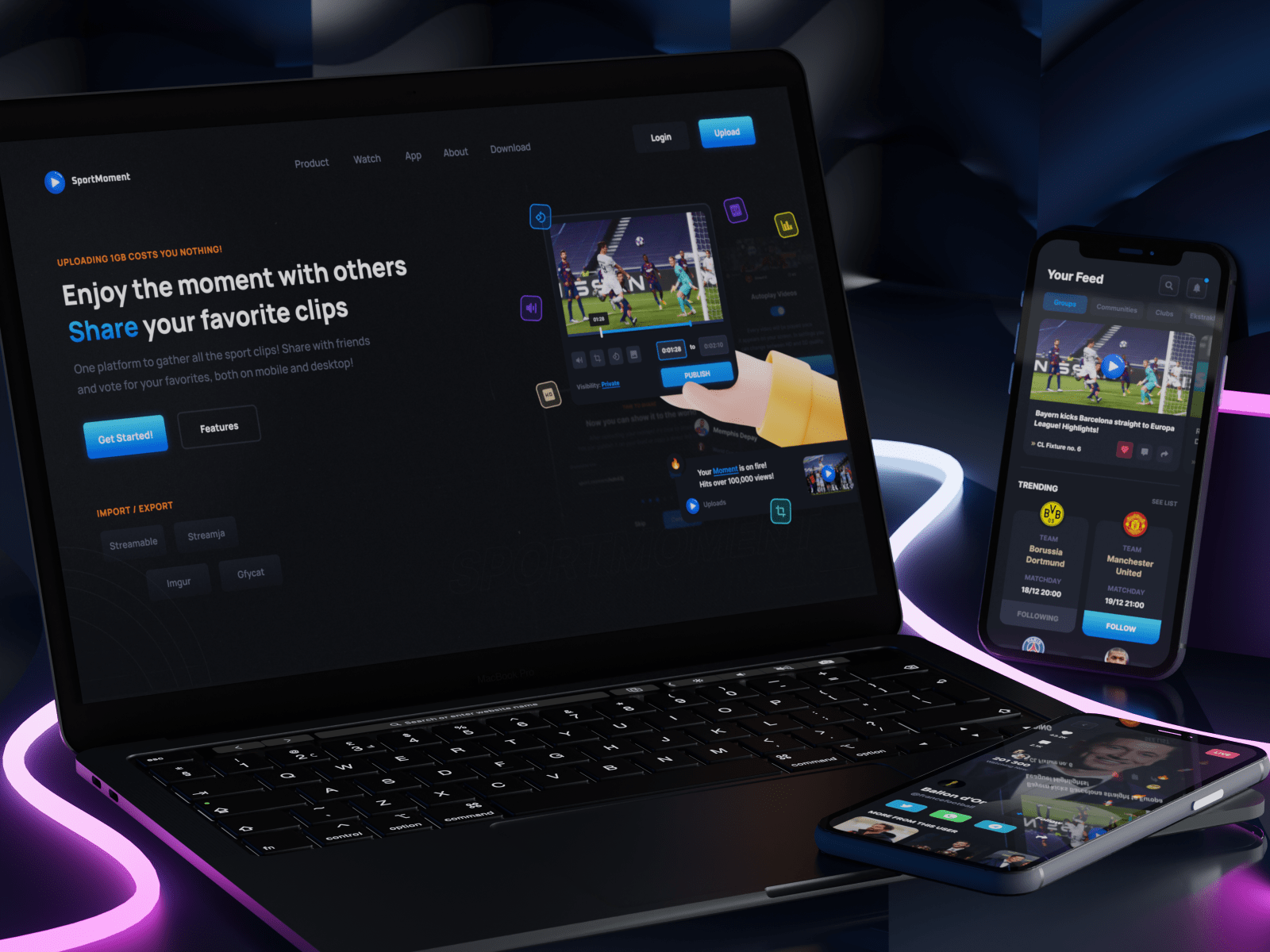 Sport replays - Landing page & Mobile app (Dec 2021)