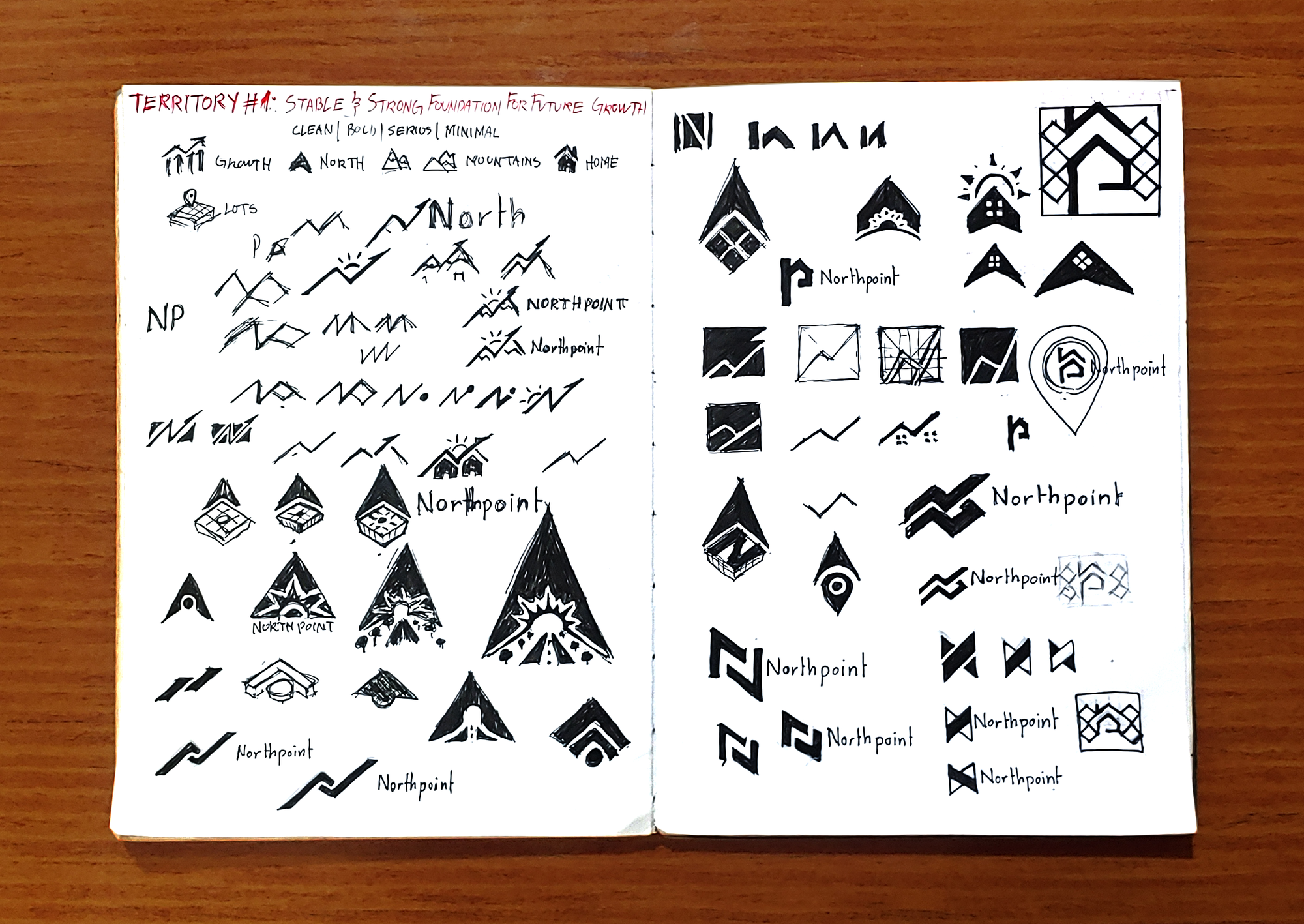 Initial sketches, exploring  different creative territories.
