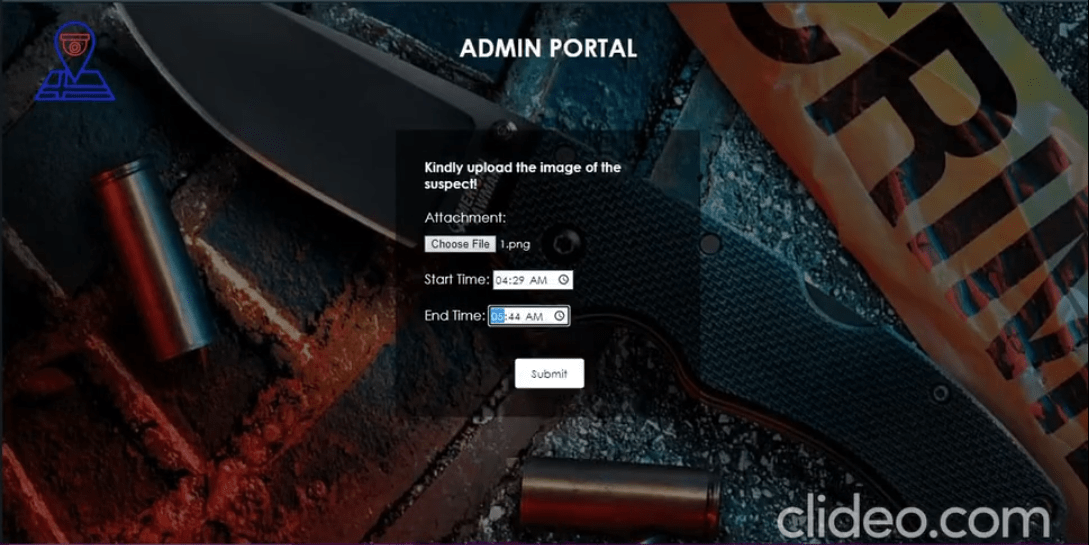 Person image being uploaded in the system