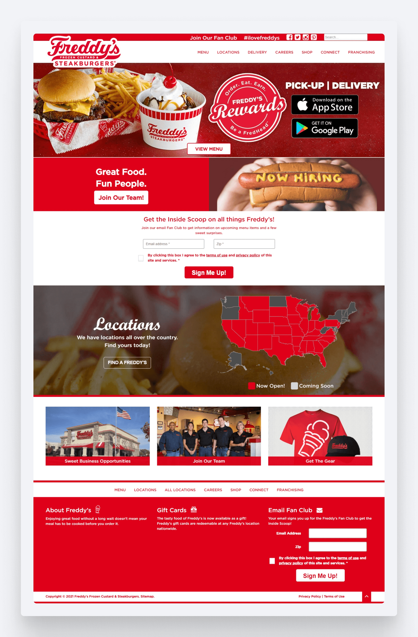 Freddy's / Old Website Design