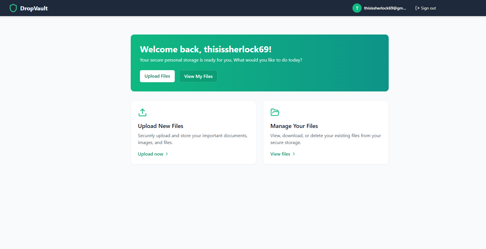 DropVault Homepage