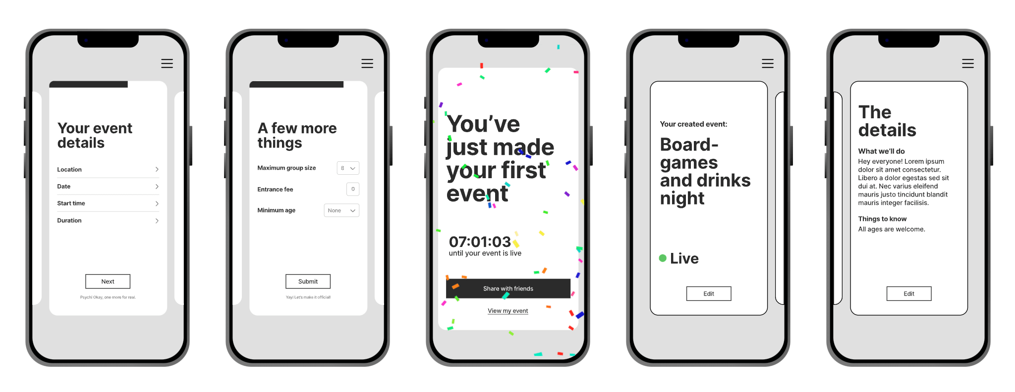 CREATE EVENT