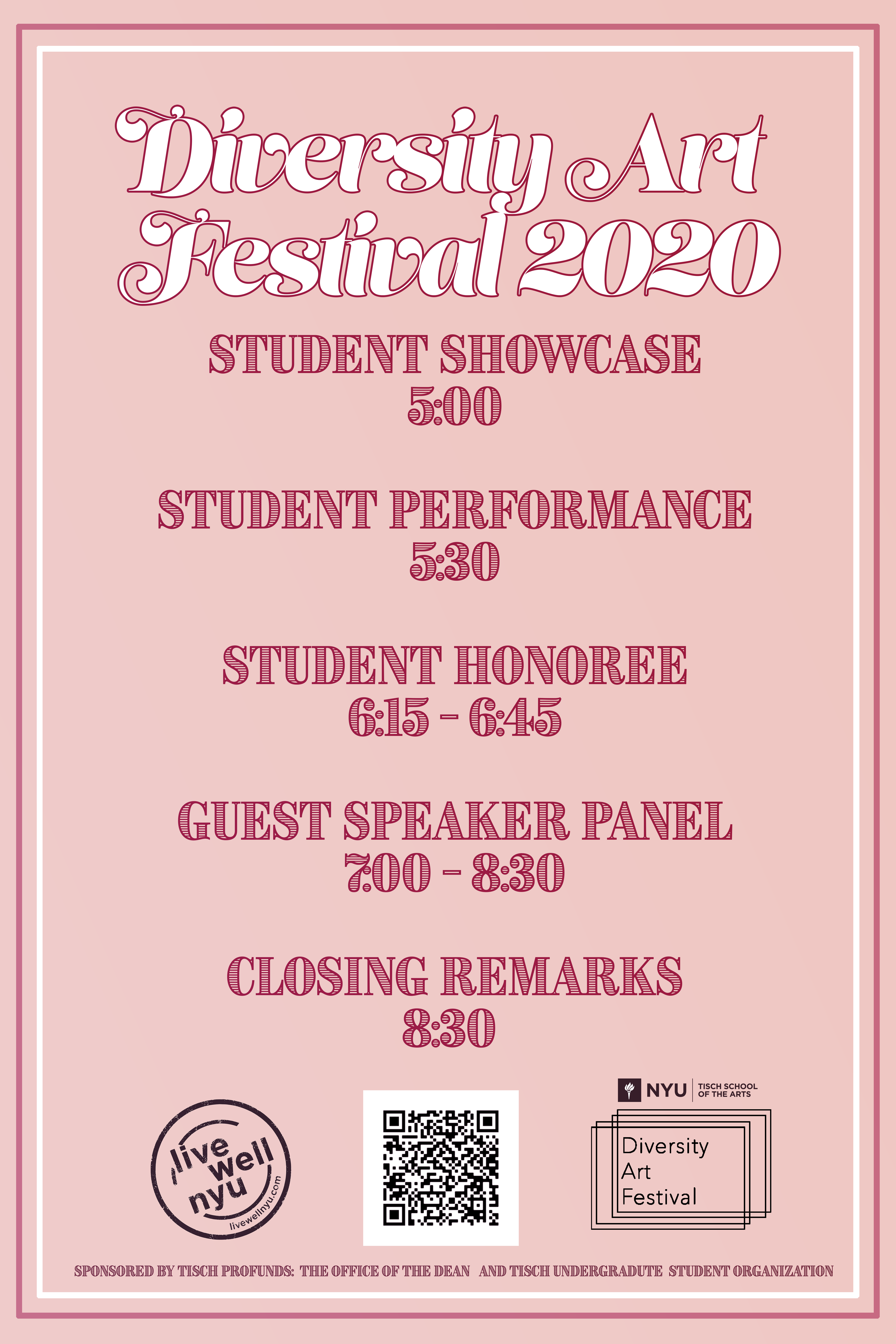 Spring 2020 - Diversity Art Festival's Event Schedule