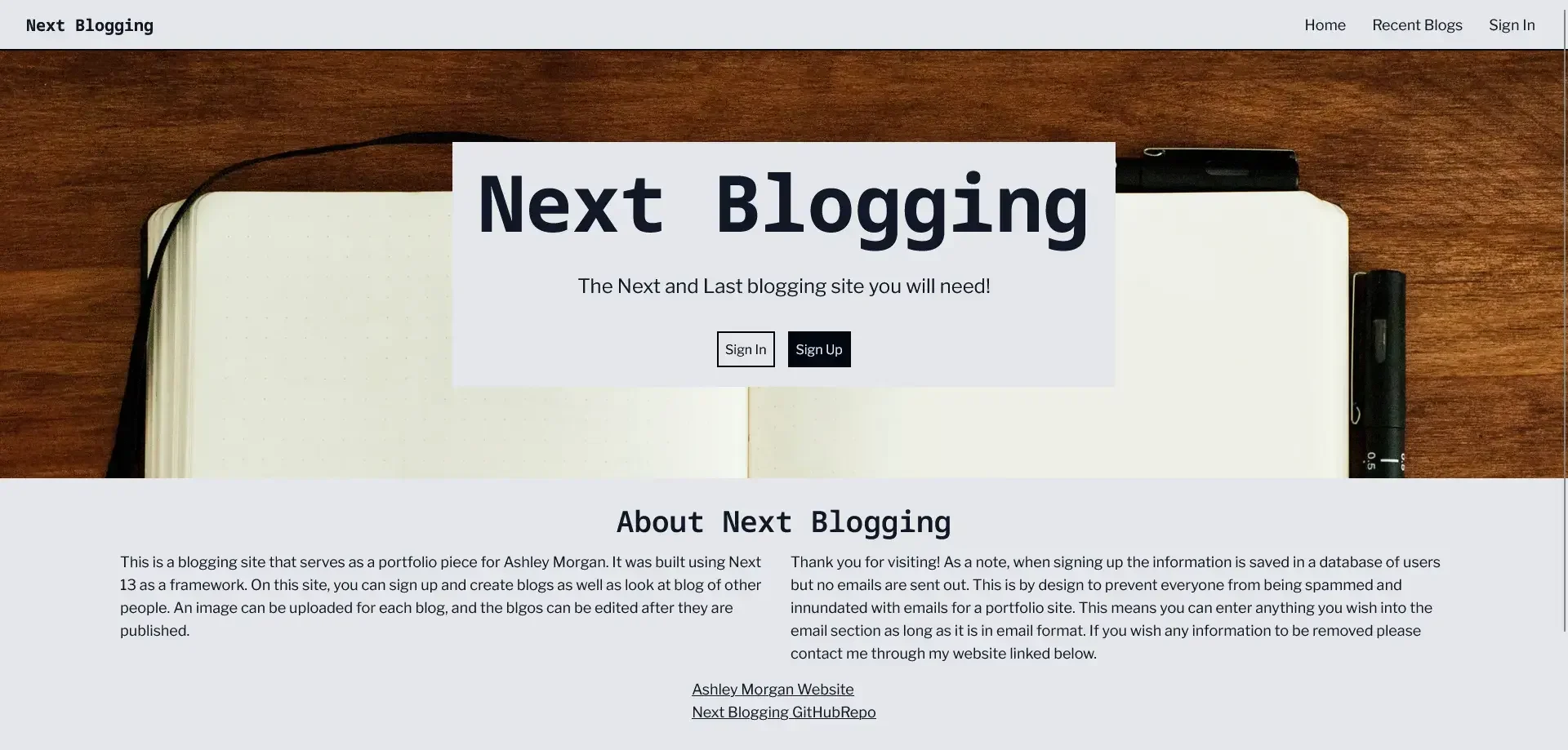 Light mode homepage