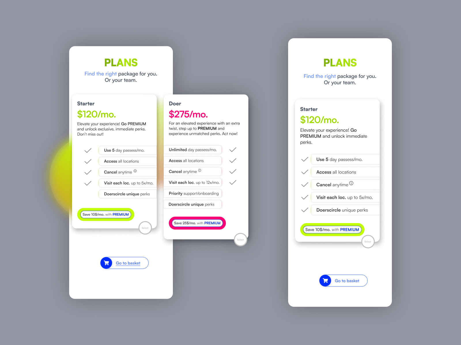 Plans Phone Swipe Interaction
