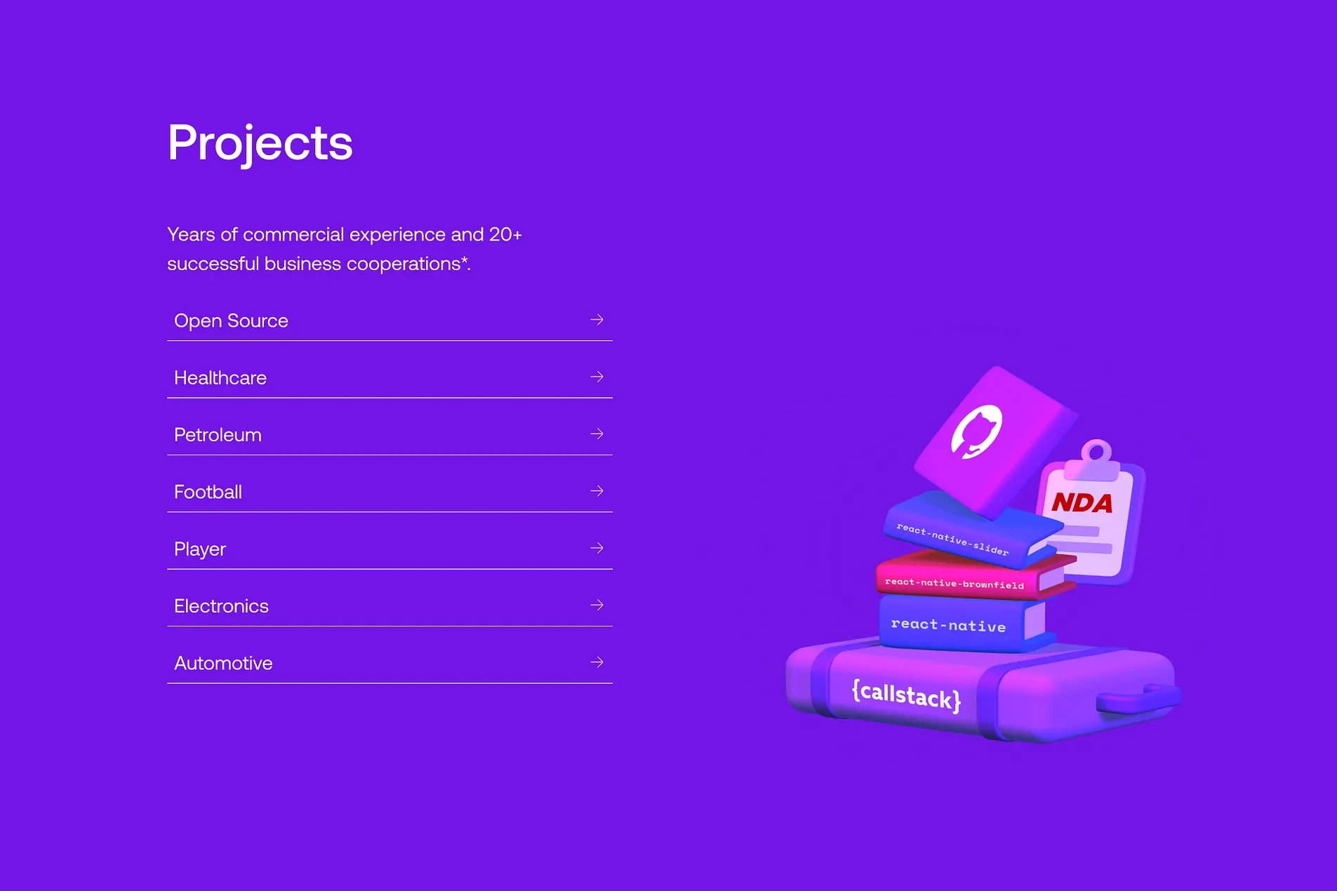 Projects section