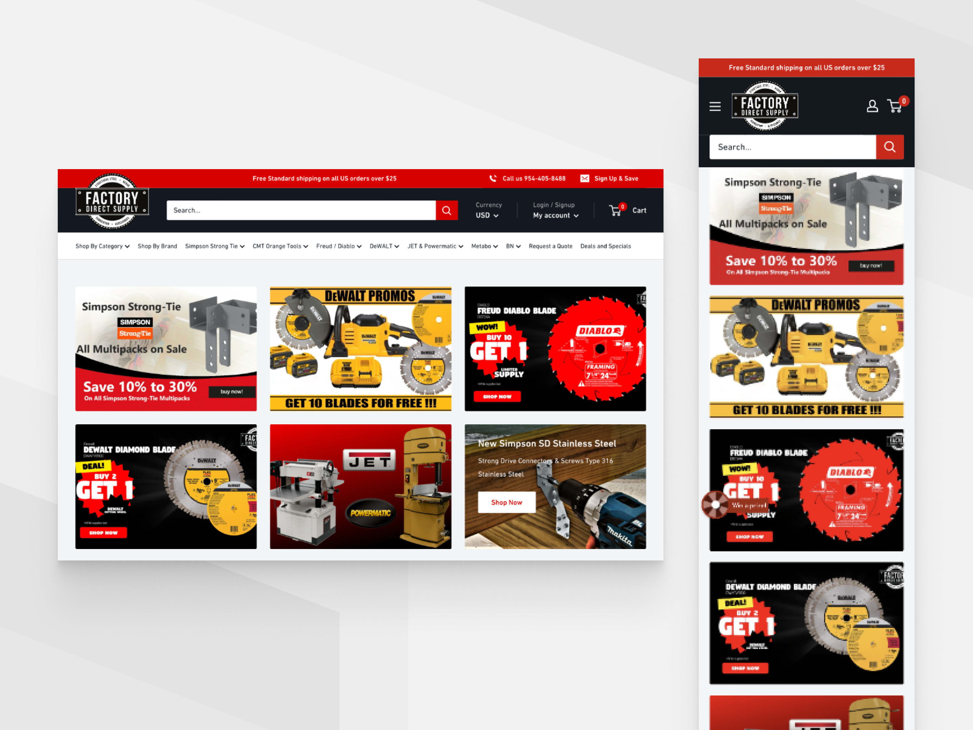 Old Desktop / Tablet Design • Old Mobile Design