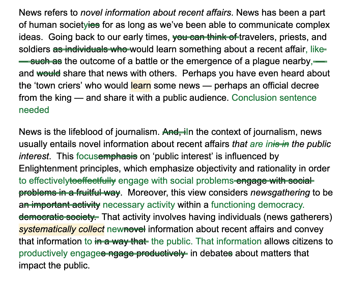 My preliminary edits, without any sort of restructuring