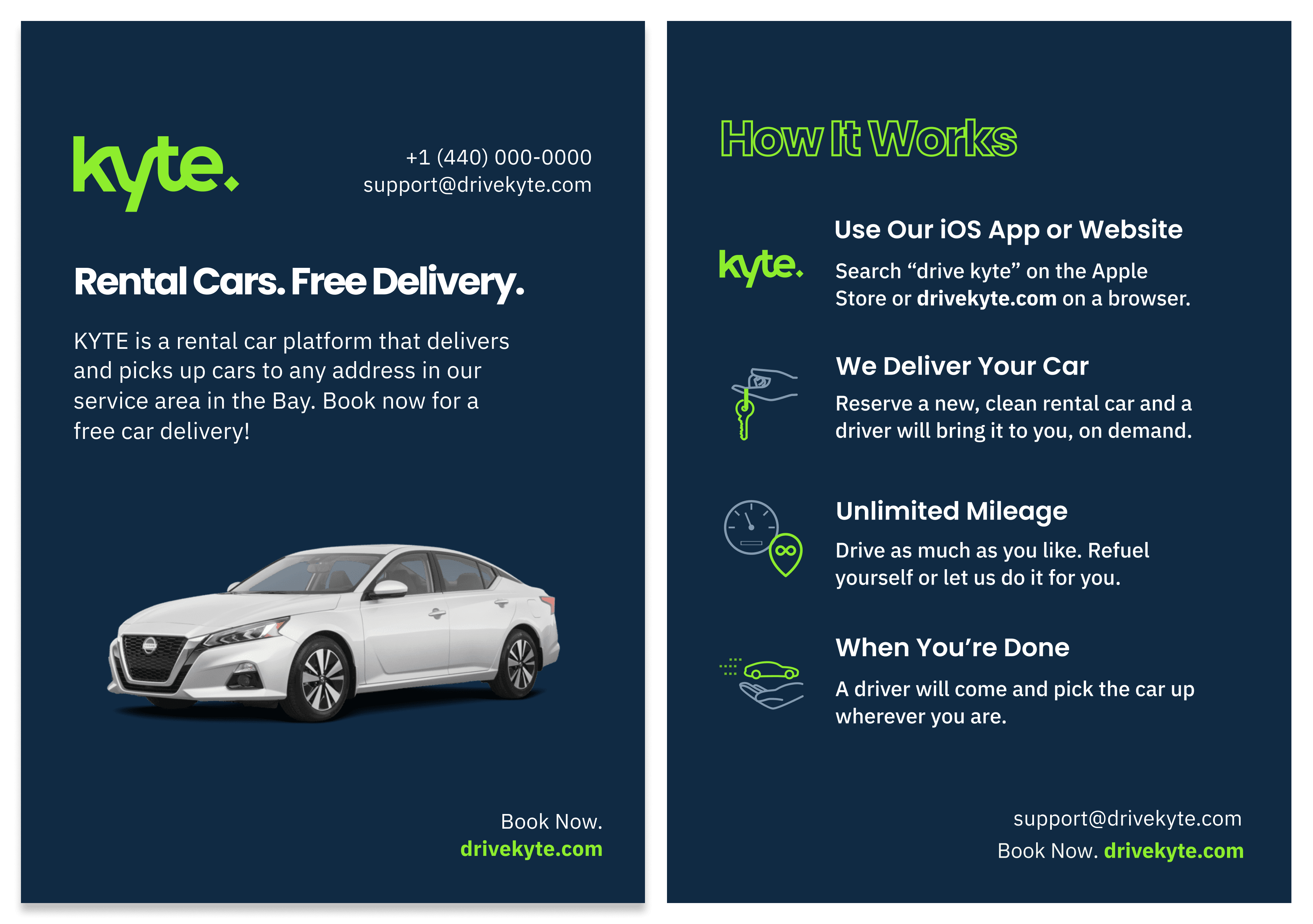 Front and back of flyers printed and distributed offline.