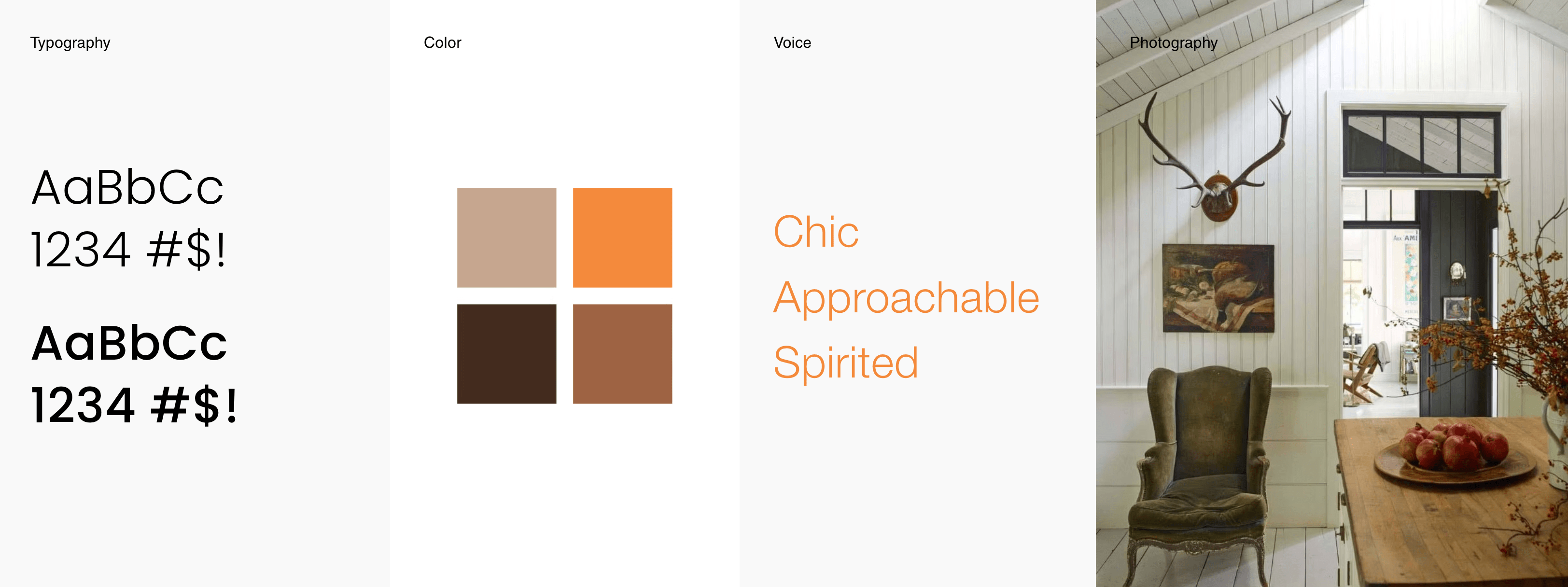 Tangerine Home's branding palette