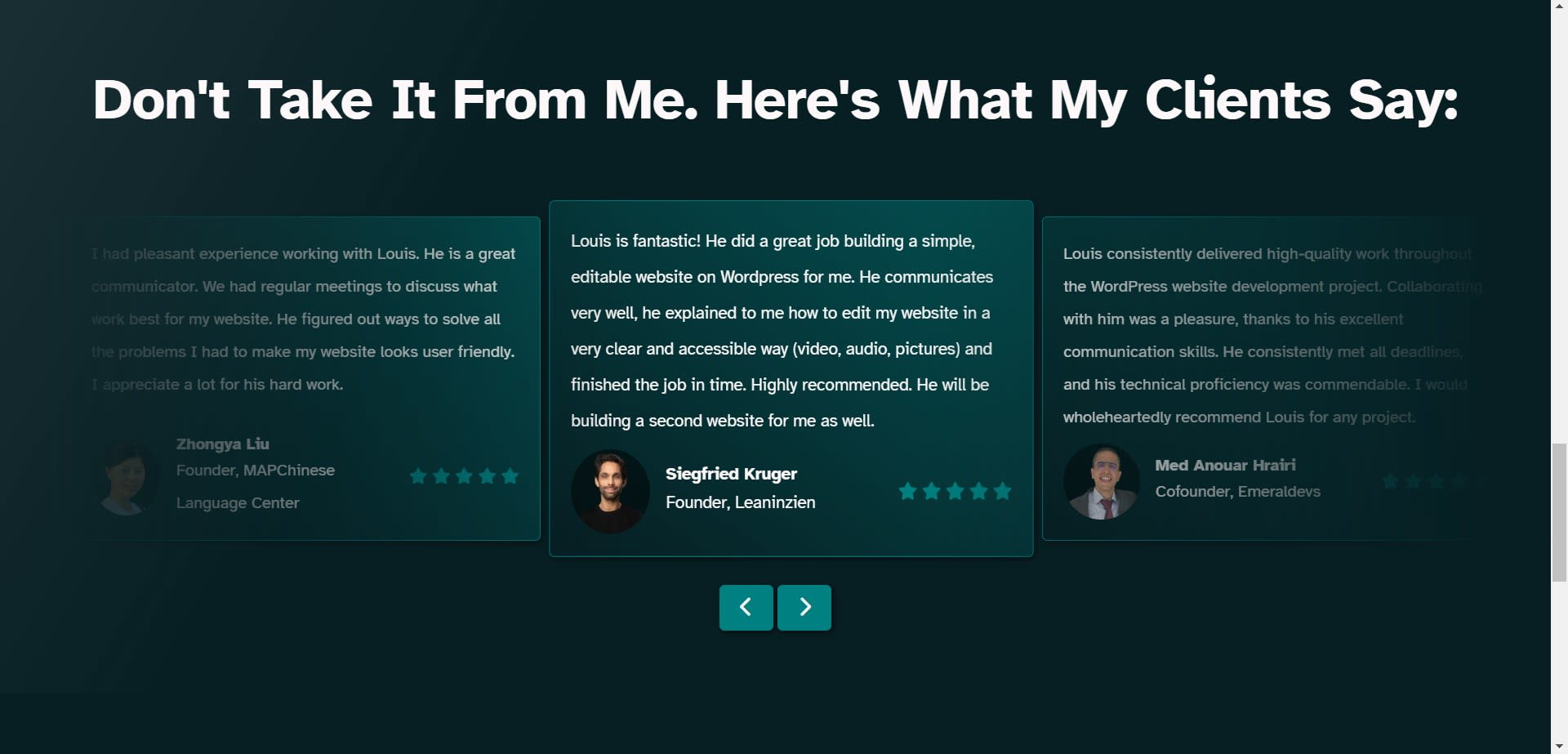 Testimonial Section