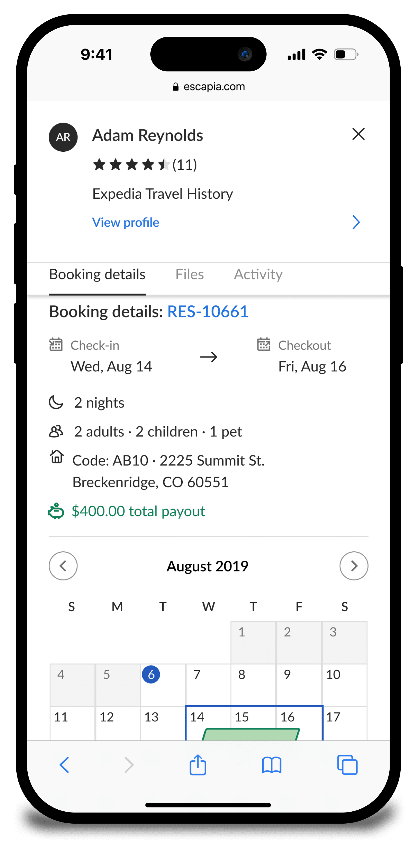 Escapia Inbox Mobile