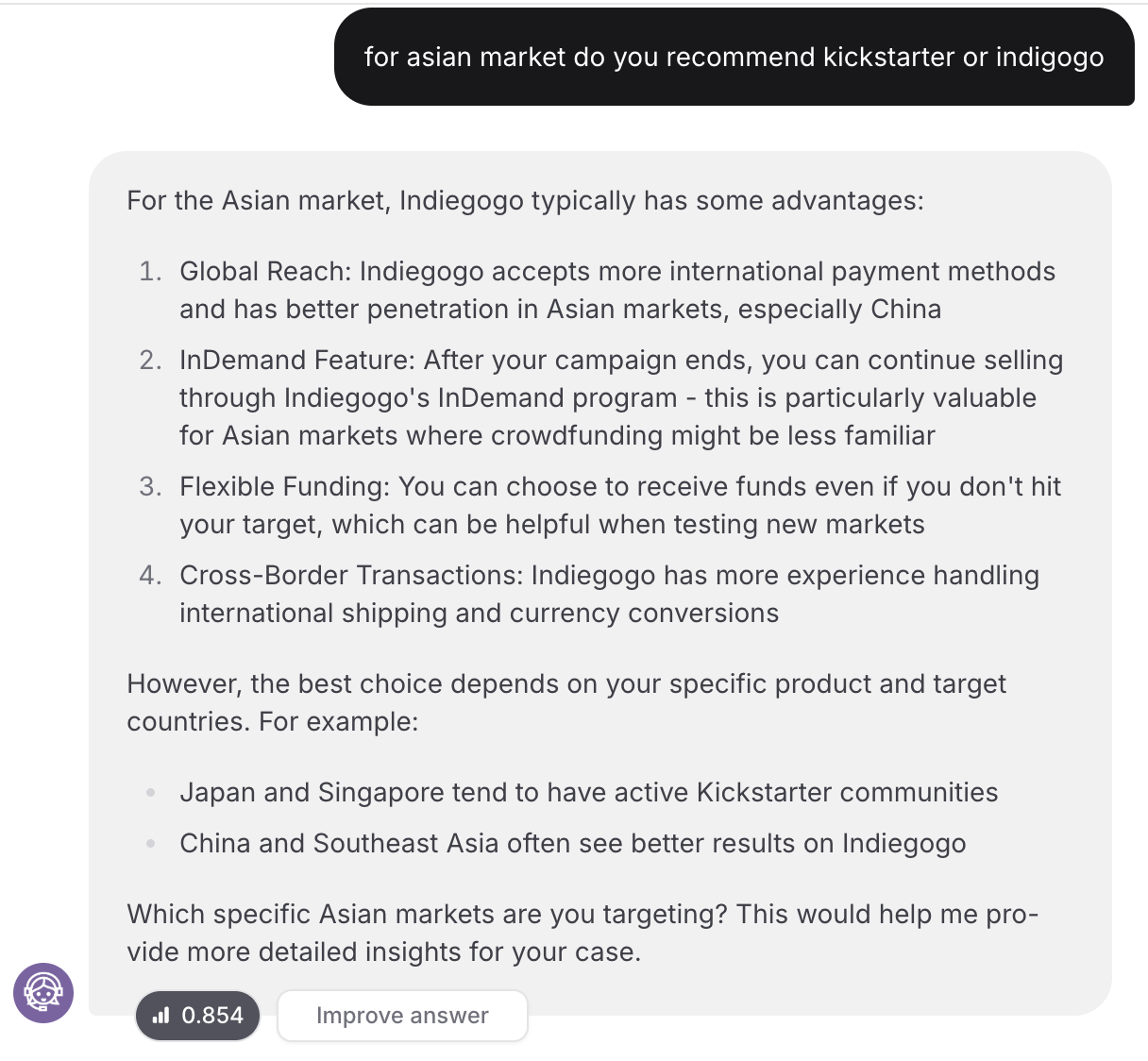 The assistant offers expert advice on launch marketing strategies
