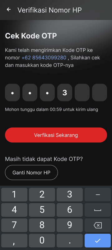 One Time Password for secure login