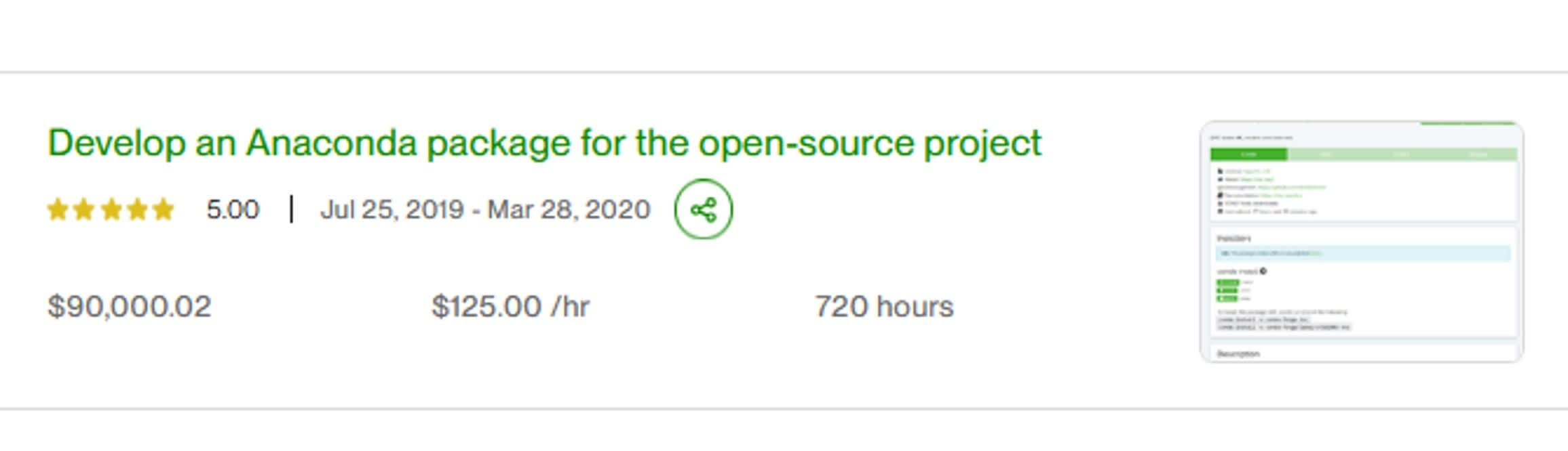 5 stars feedback received for the work on DVC project