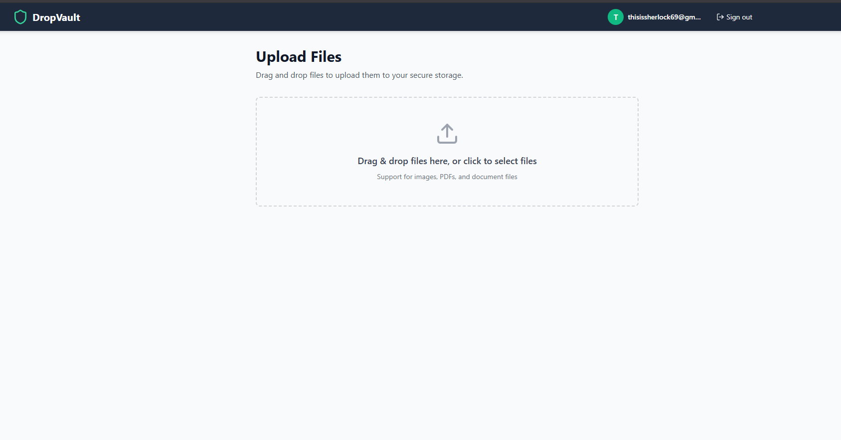 DropVault- Upload Files
