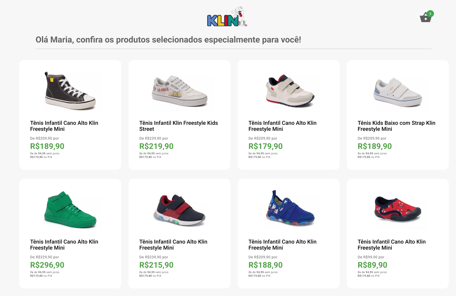 Custom catalog page tailored for a customer