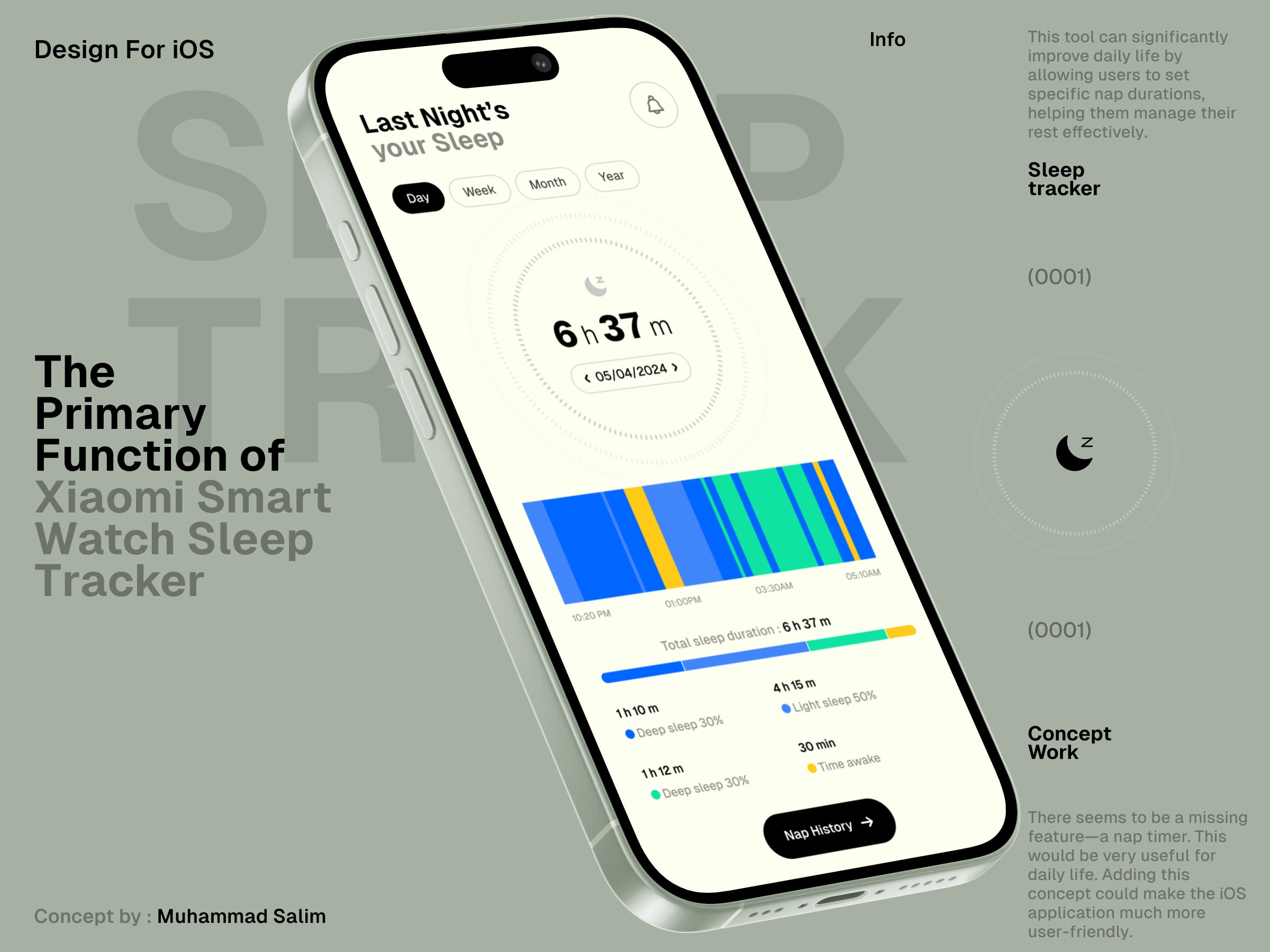 Xiaomi Smart Watch Sleep Tracker UX Concept