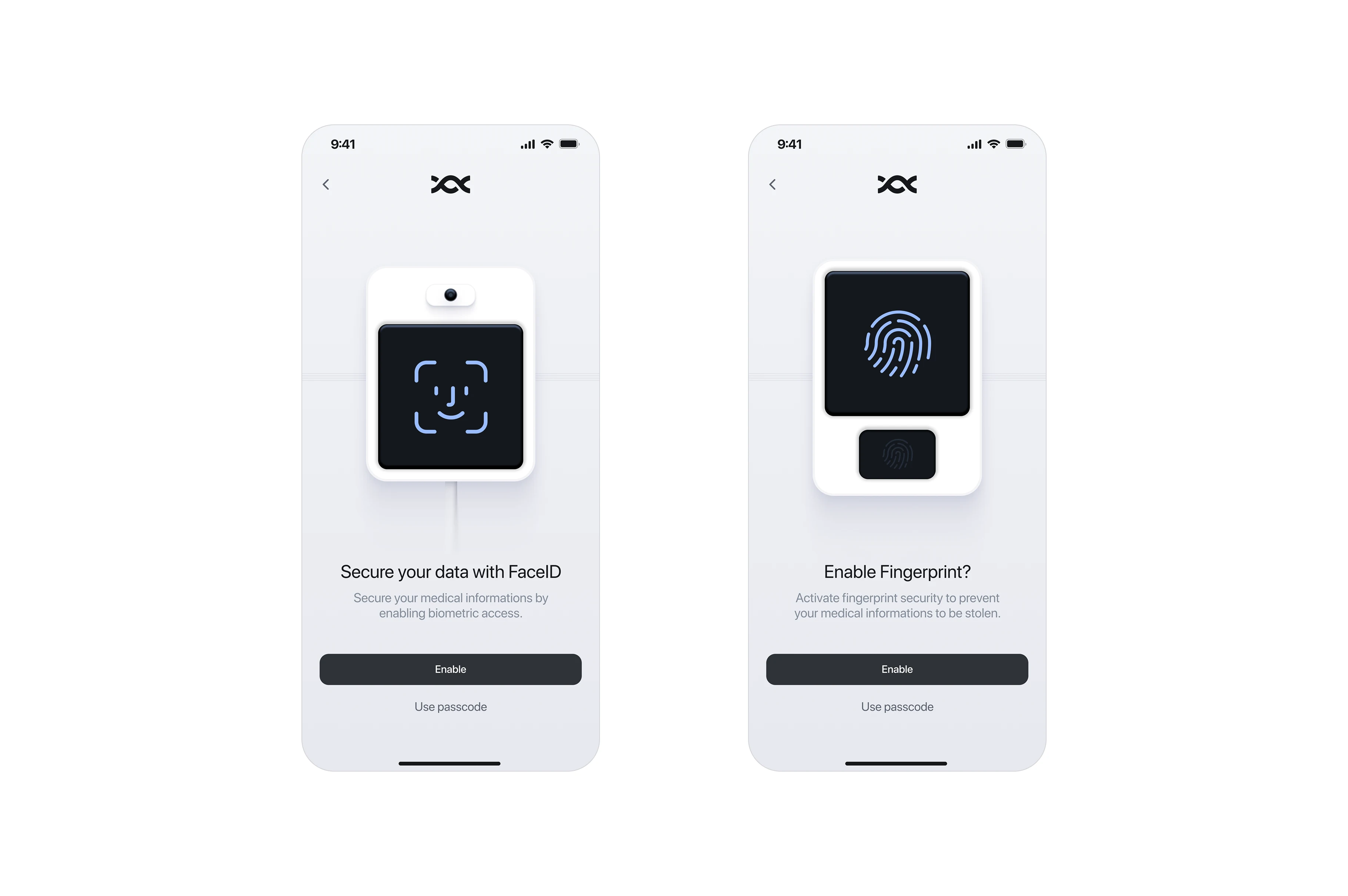 Securing the app through FaceID or Fingerprint