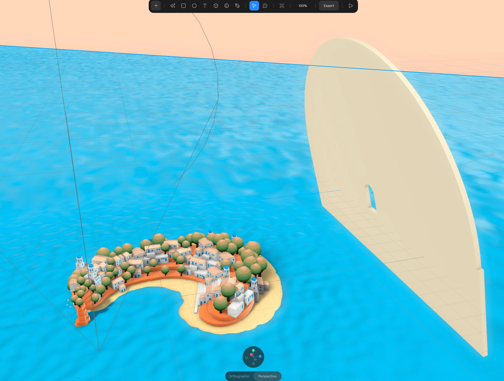 Inside the Spline scene.