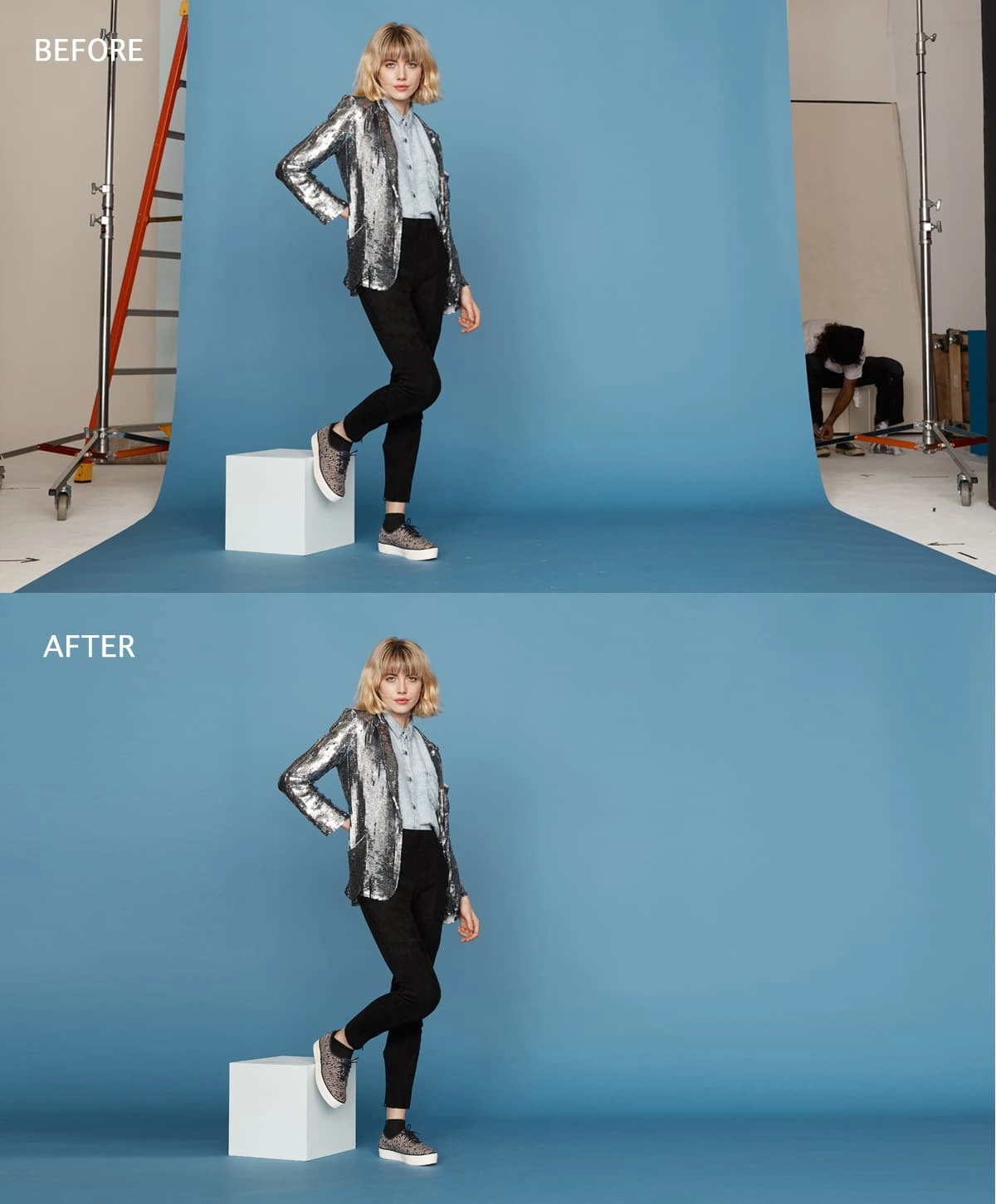 Backdrop needed to be extended to the edges of the image.