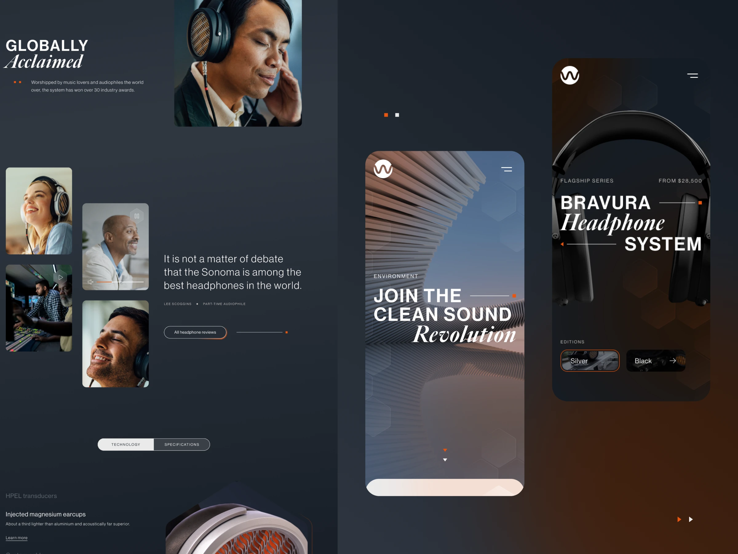 Selection of headphone pages