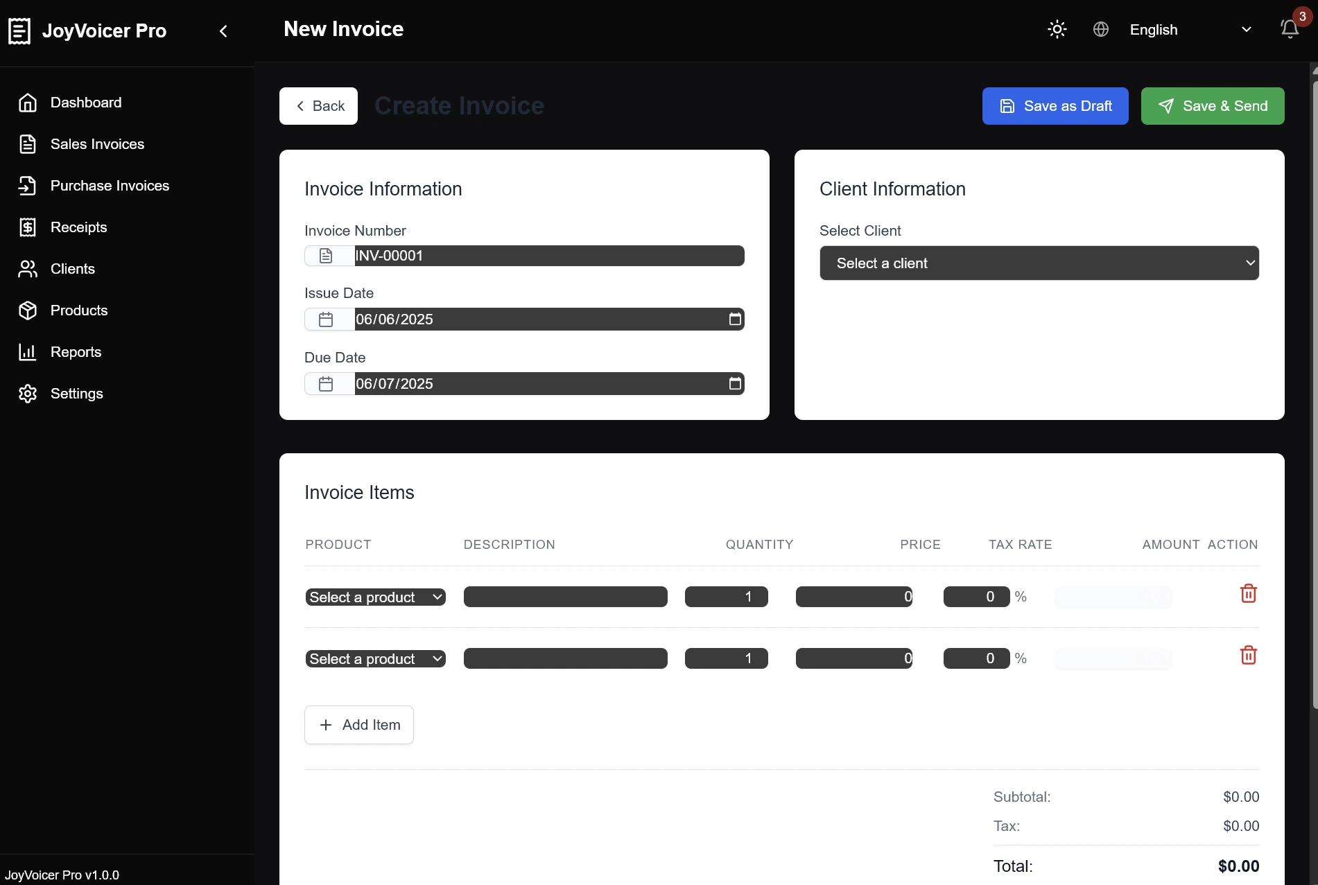 Create and share invoices