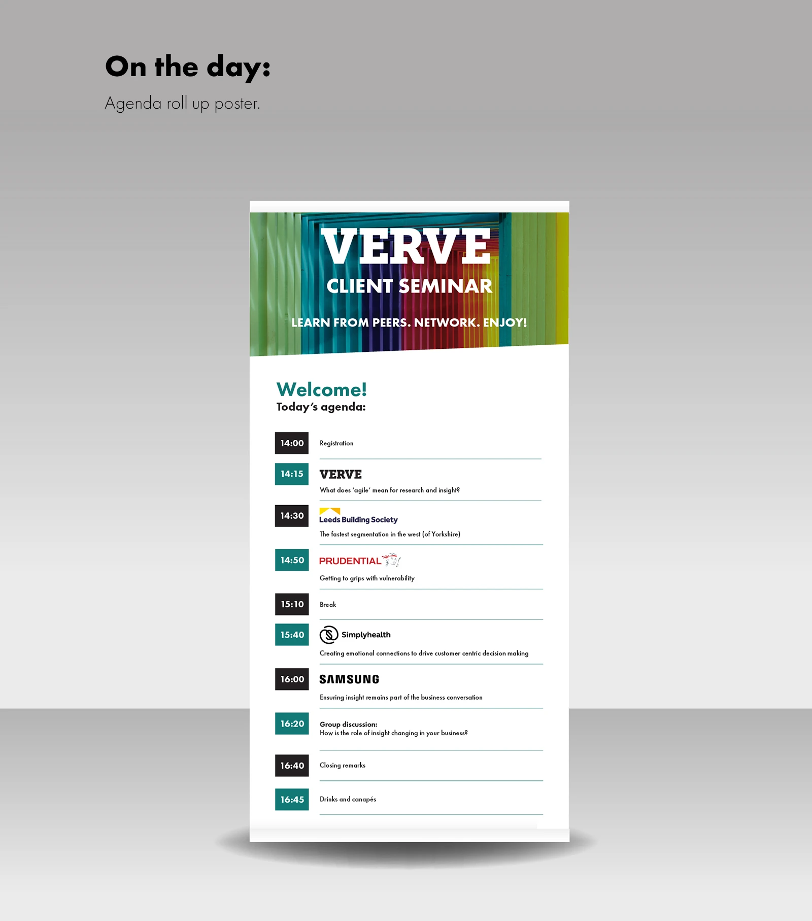 On the day roll up banner
