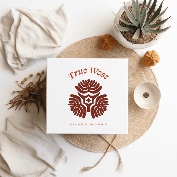 Brand direction mockups created with original custom logo. 